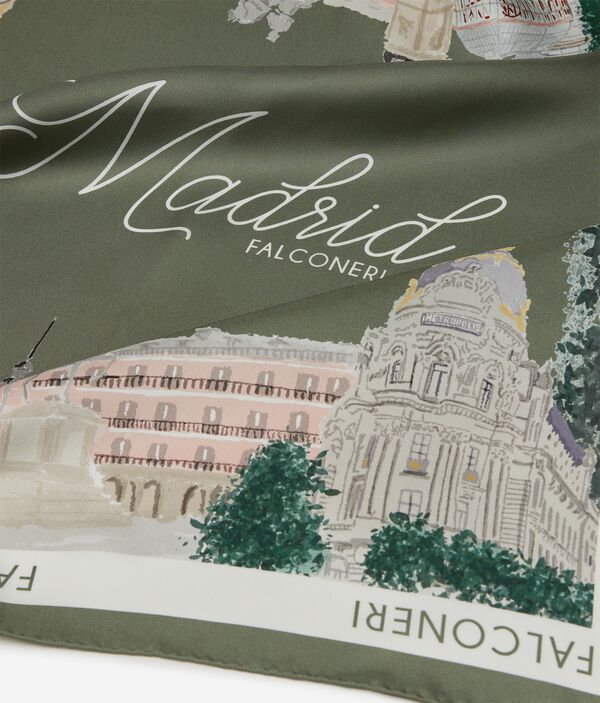 Платок «Города» из шелка