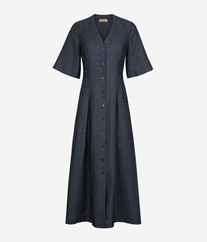 Abito lungo in lino lam&eacute;