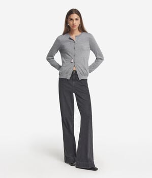 Cardigan cu guler la baza gâtului din cașmir ultrafin