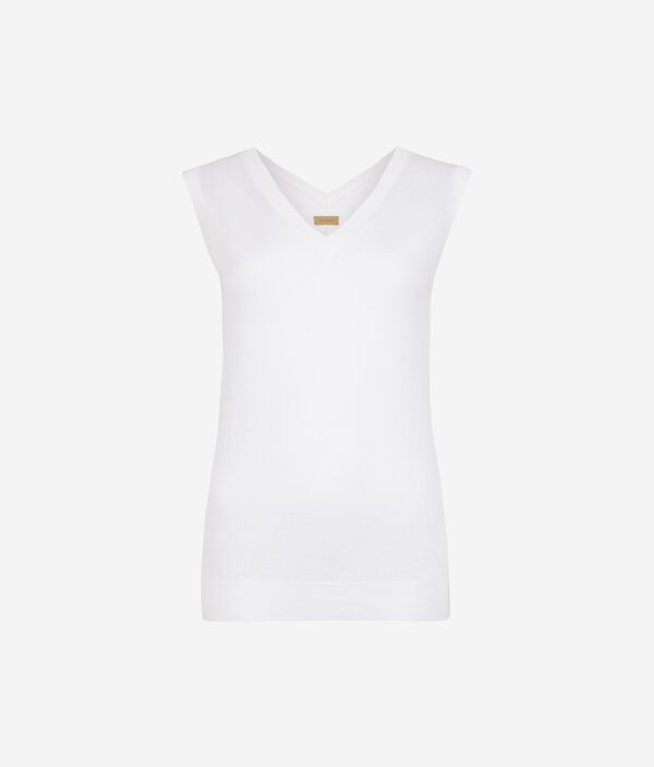 Топ из хлопка и льна