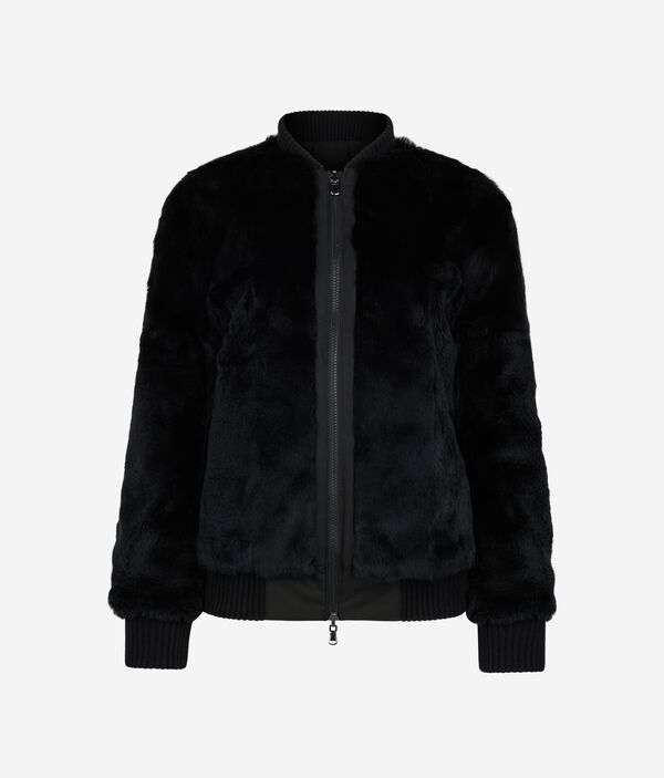 Двусторонний бомбер с подкладкой из кроличьего меха