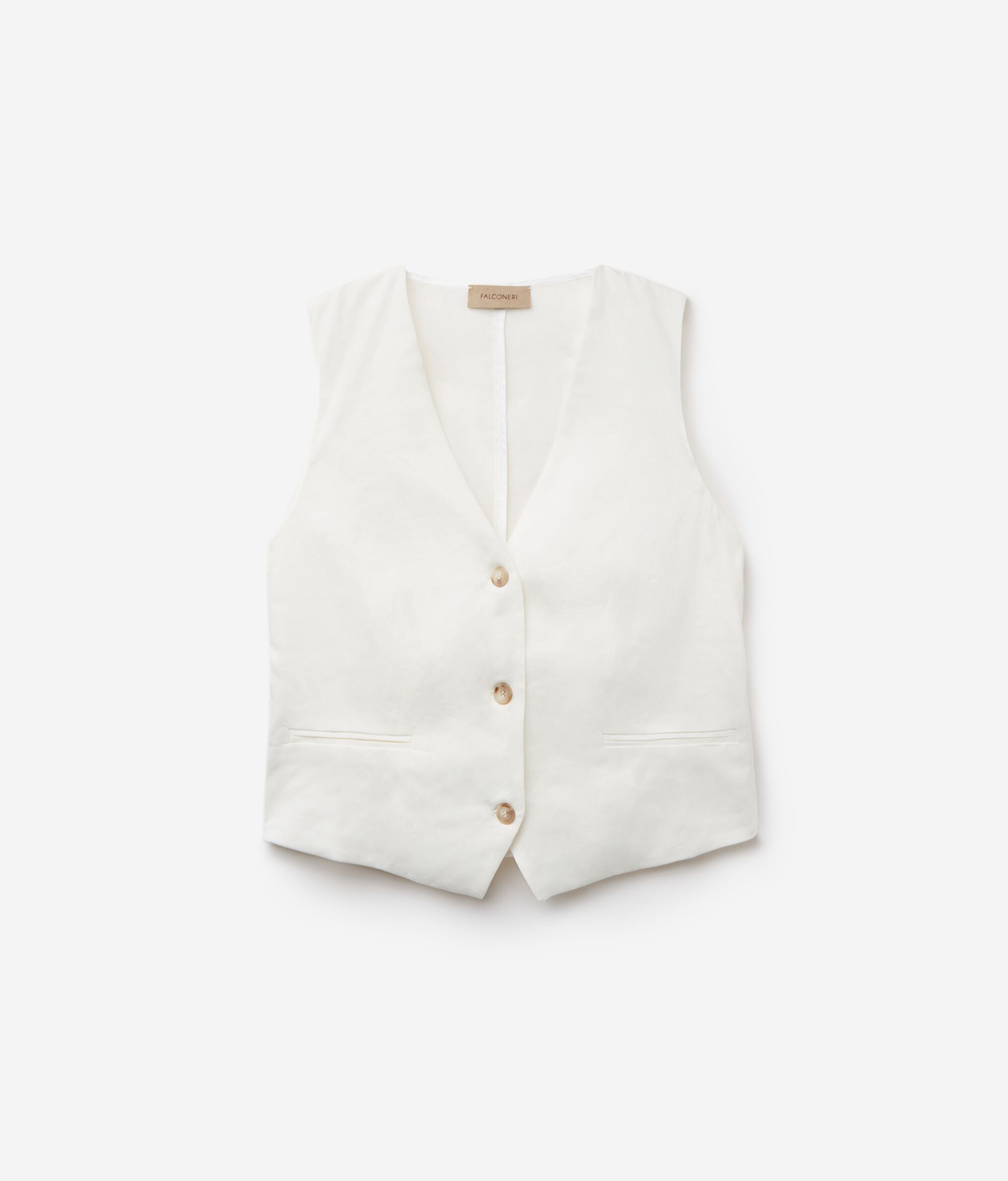 Gilet sans manches en lin et viscose