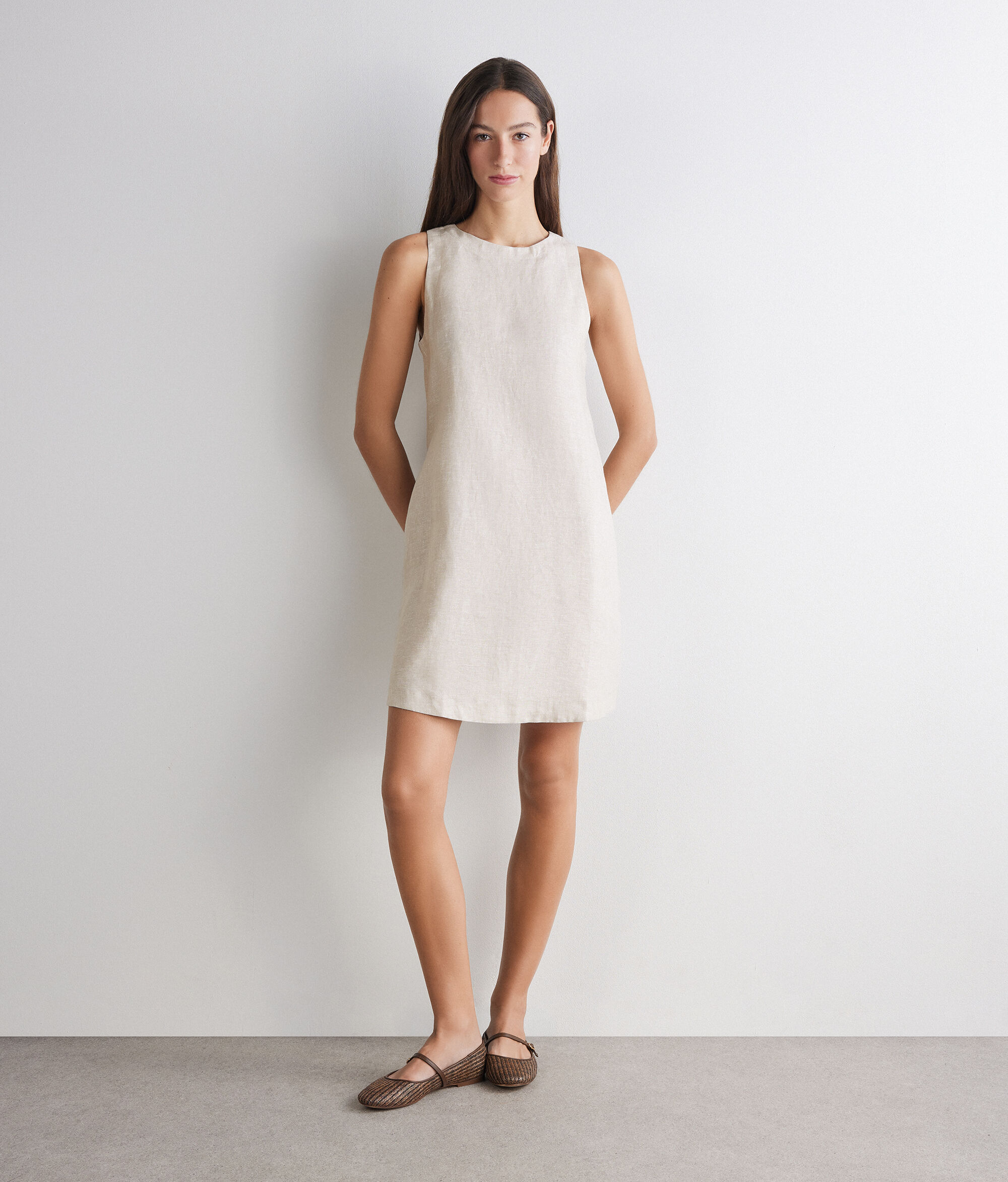 Vestit curt de lli i lamé