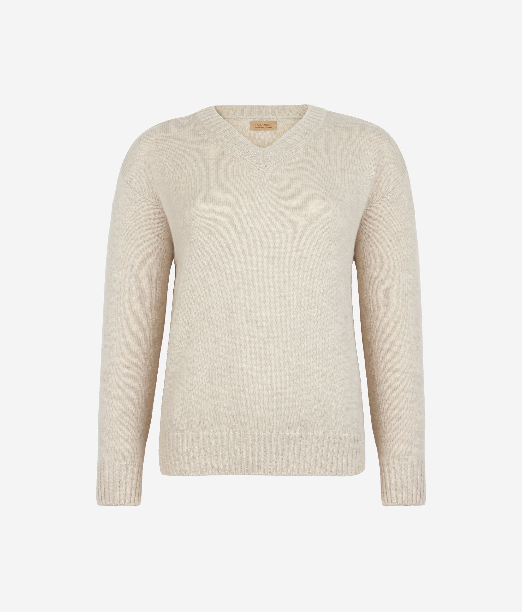 Pullover mit V-Ausschnitt und Sattelschulter aus Kaschmir Ultrasoft
