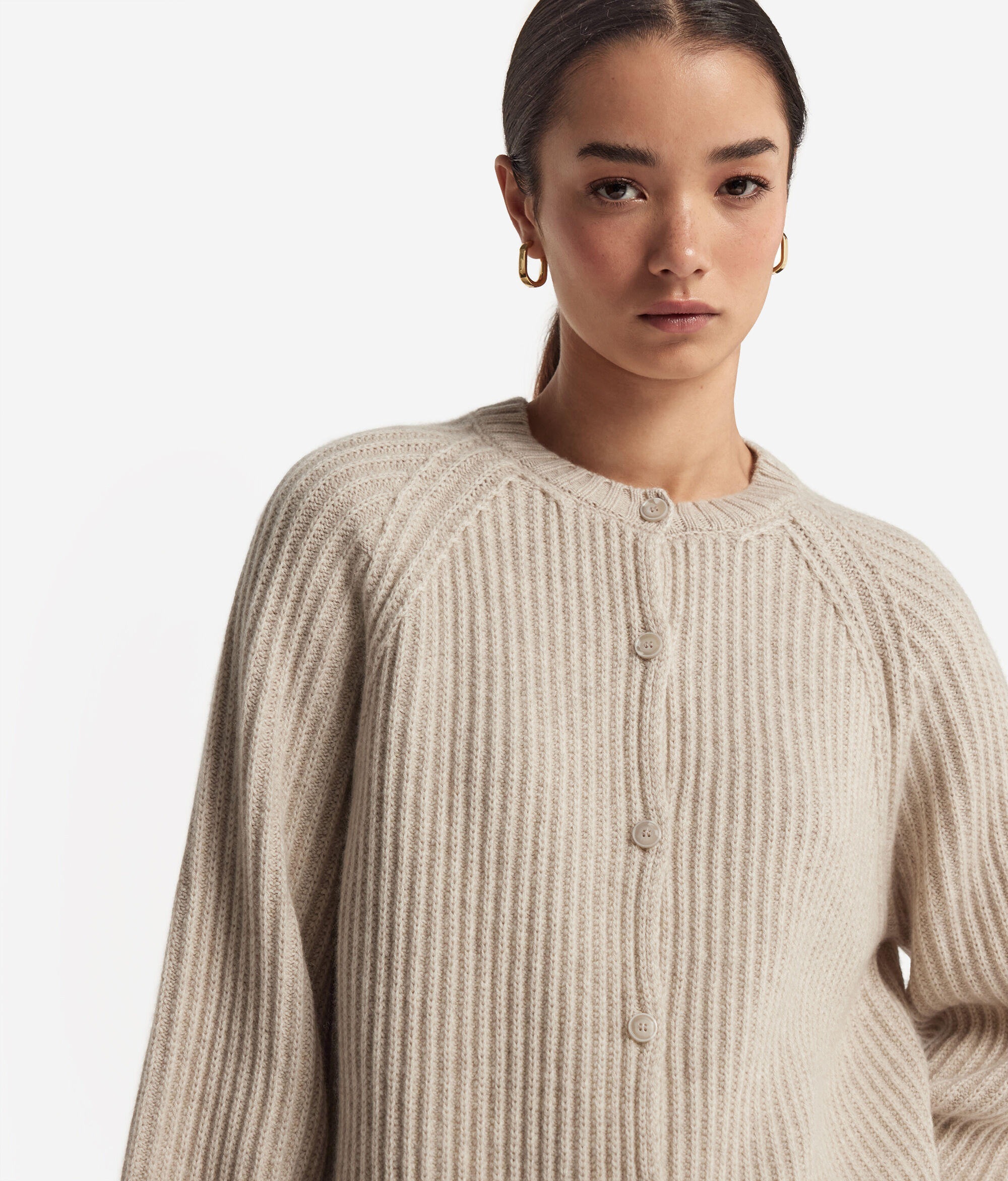 Ζακέτα από Ultrasoft Cashmere με Πλέξη Λάστιχο