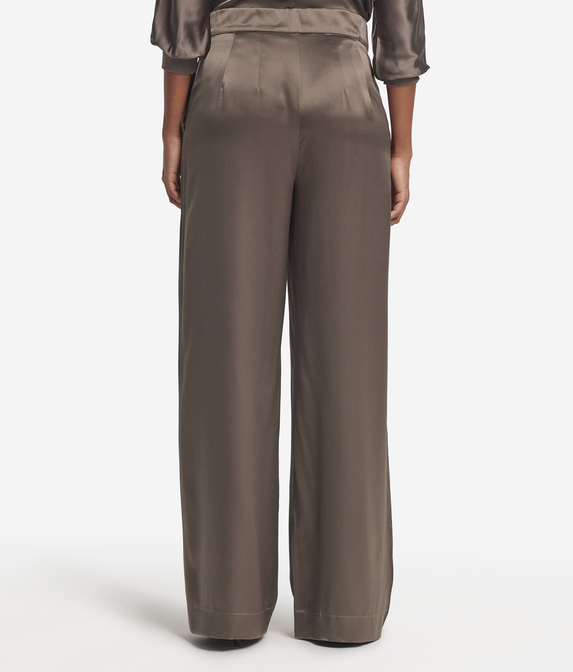 Брюки палаццо из атласного шелка
