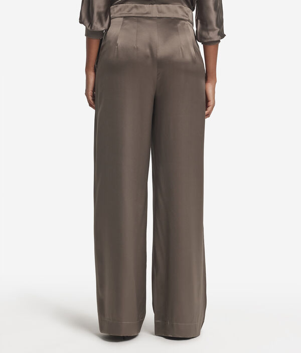 Брюки палаццо из атласного шелка