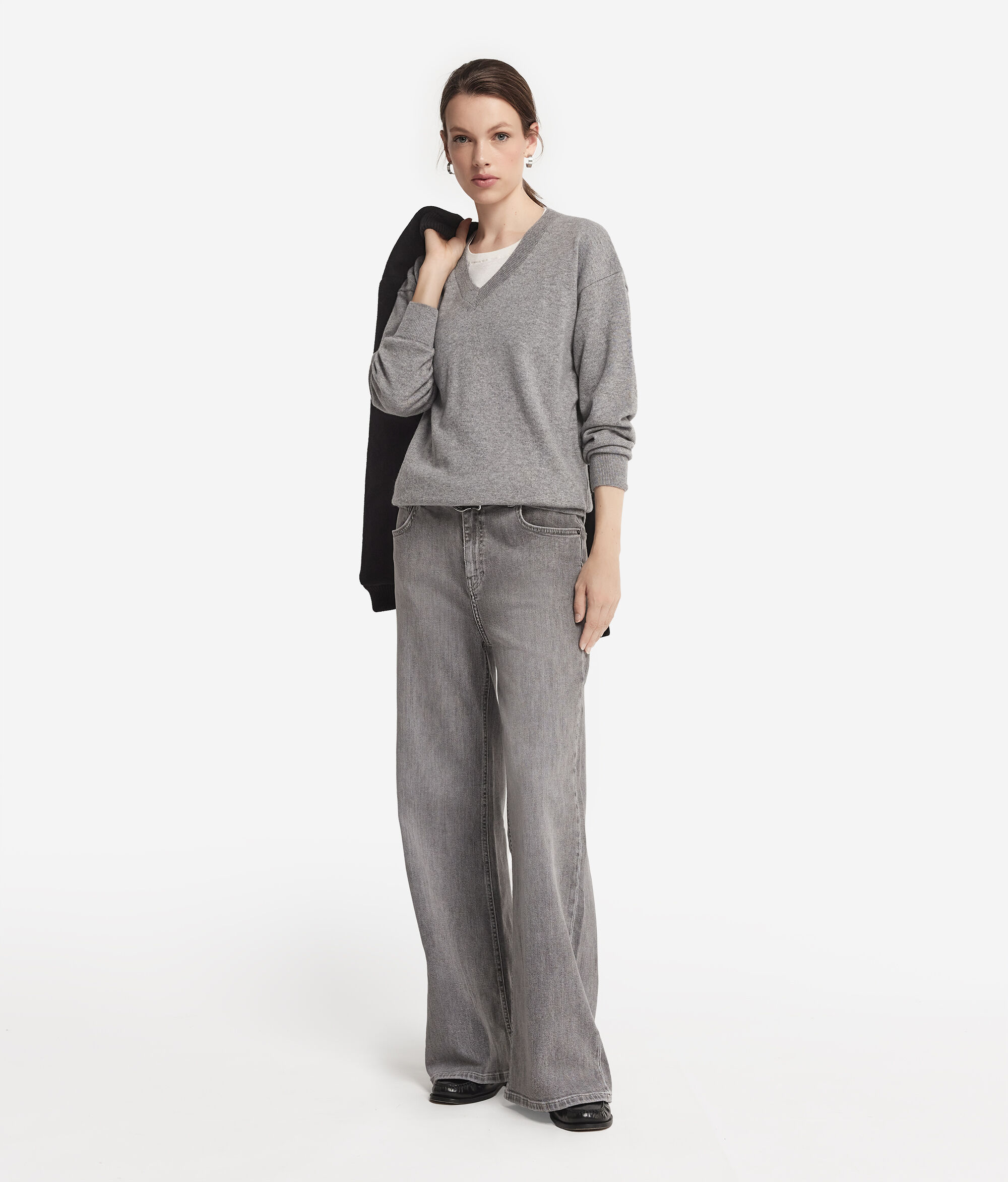 Pull à col V en cachemire ultra-doux