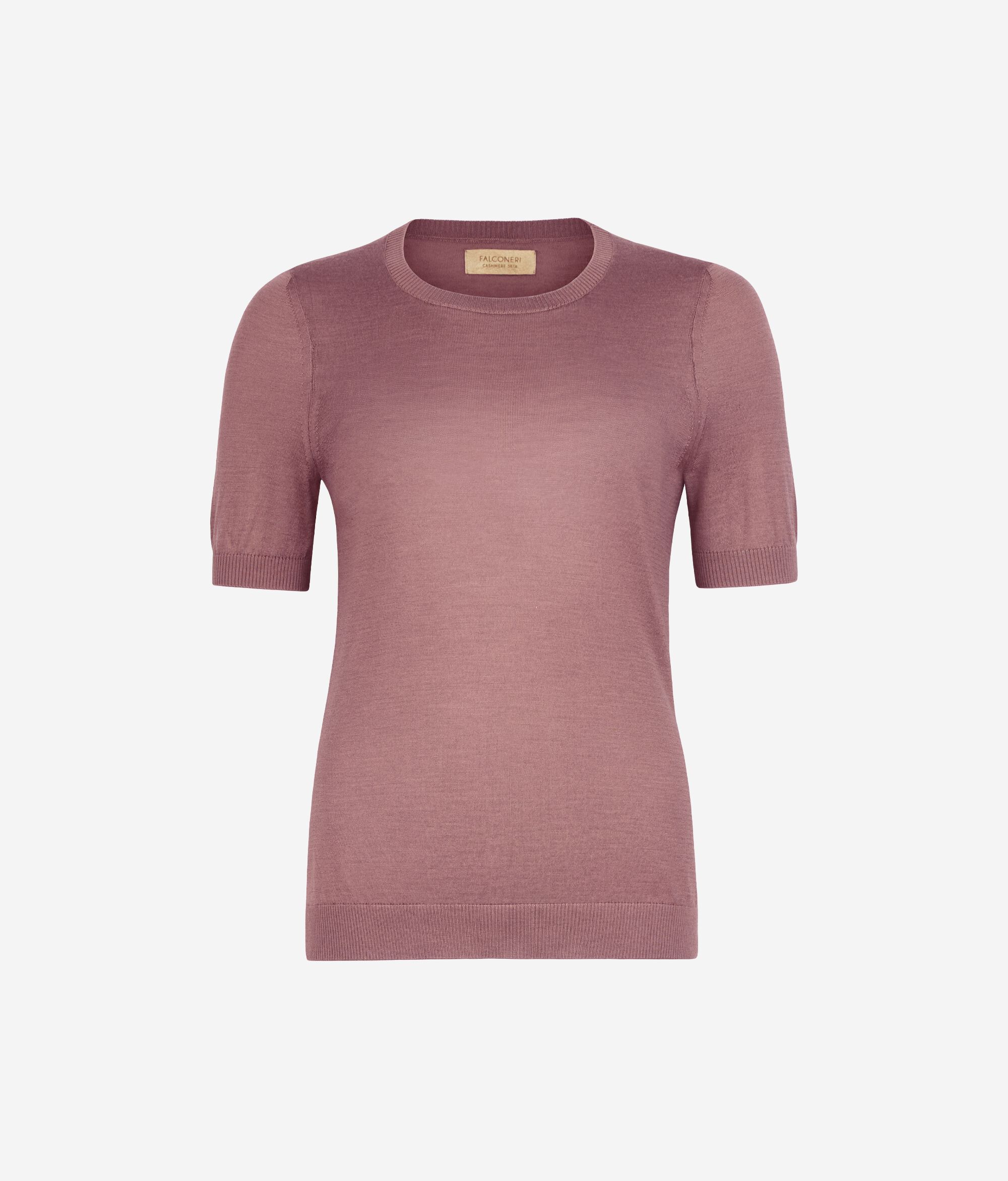 Rundhals-Tshirt mit kurzen Ärmeln aus Silkfine