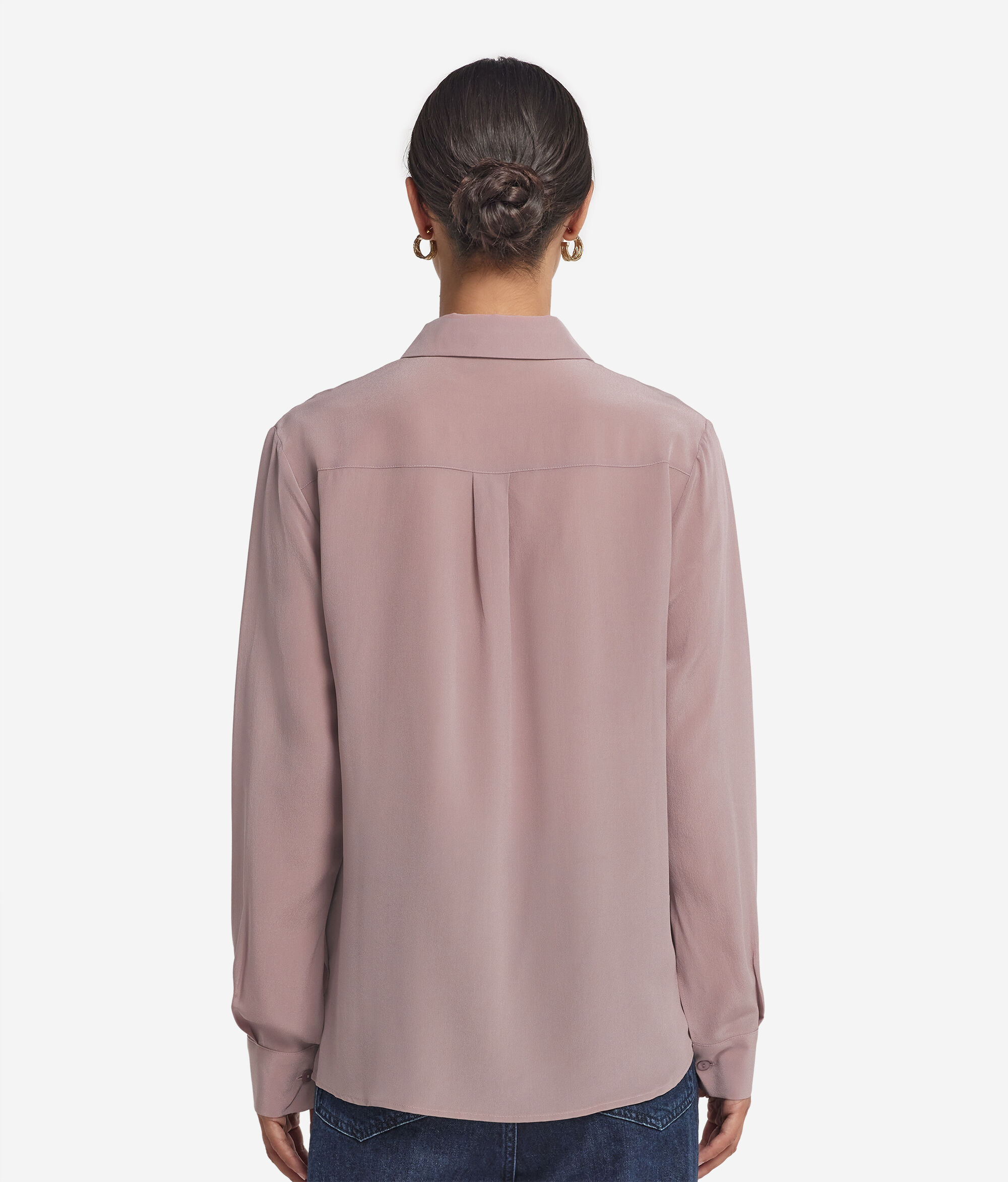 Hemdbluse mit Kragen aus Seide