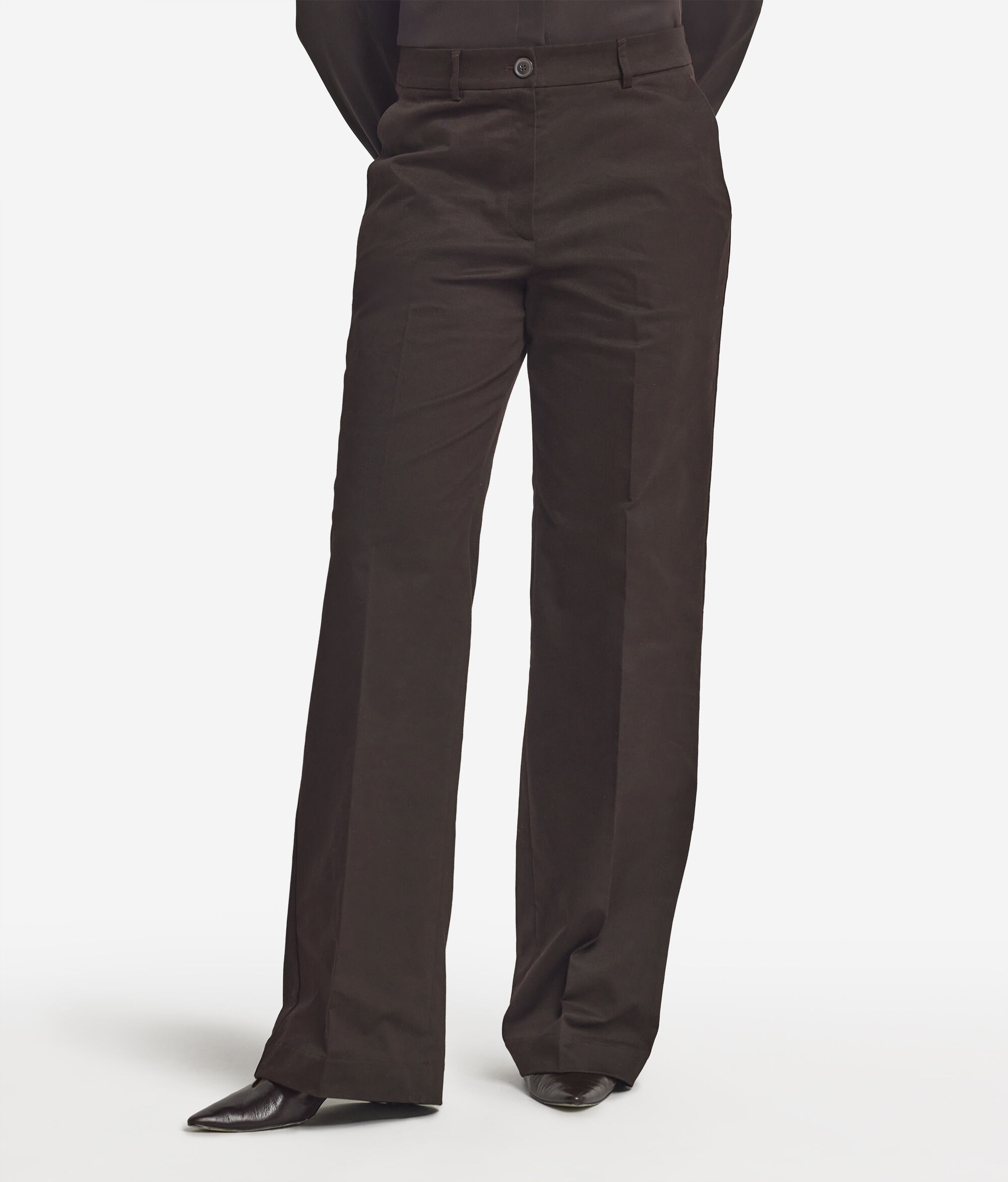 Pantalon large en coton et cachemire