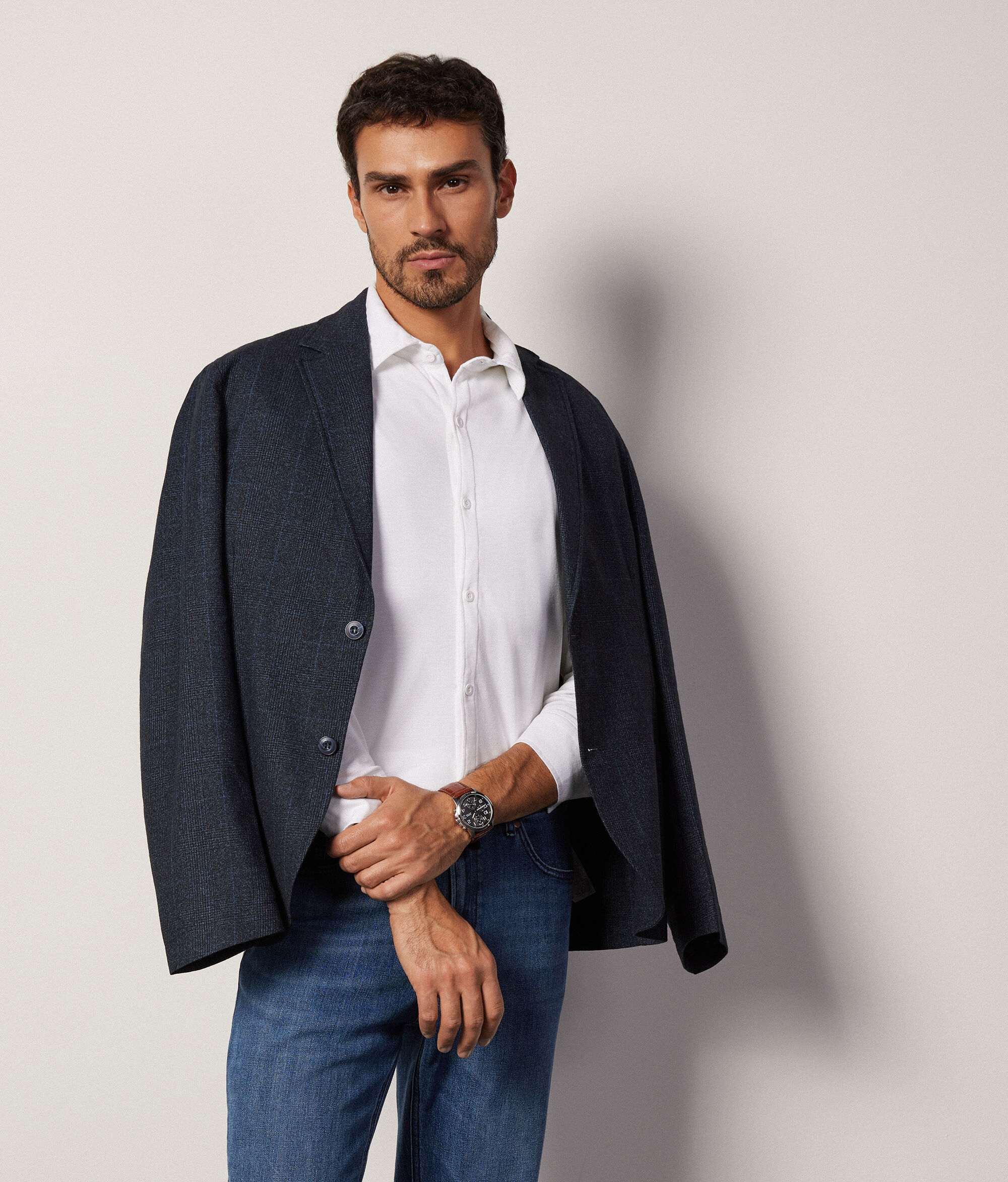 Camicia in Cotone e Seta Piquet
