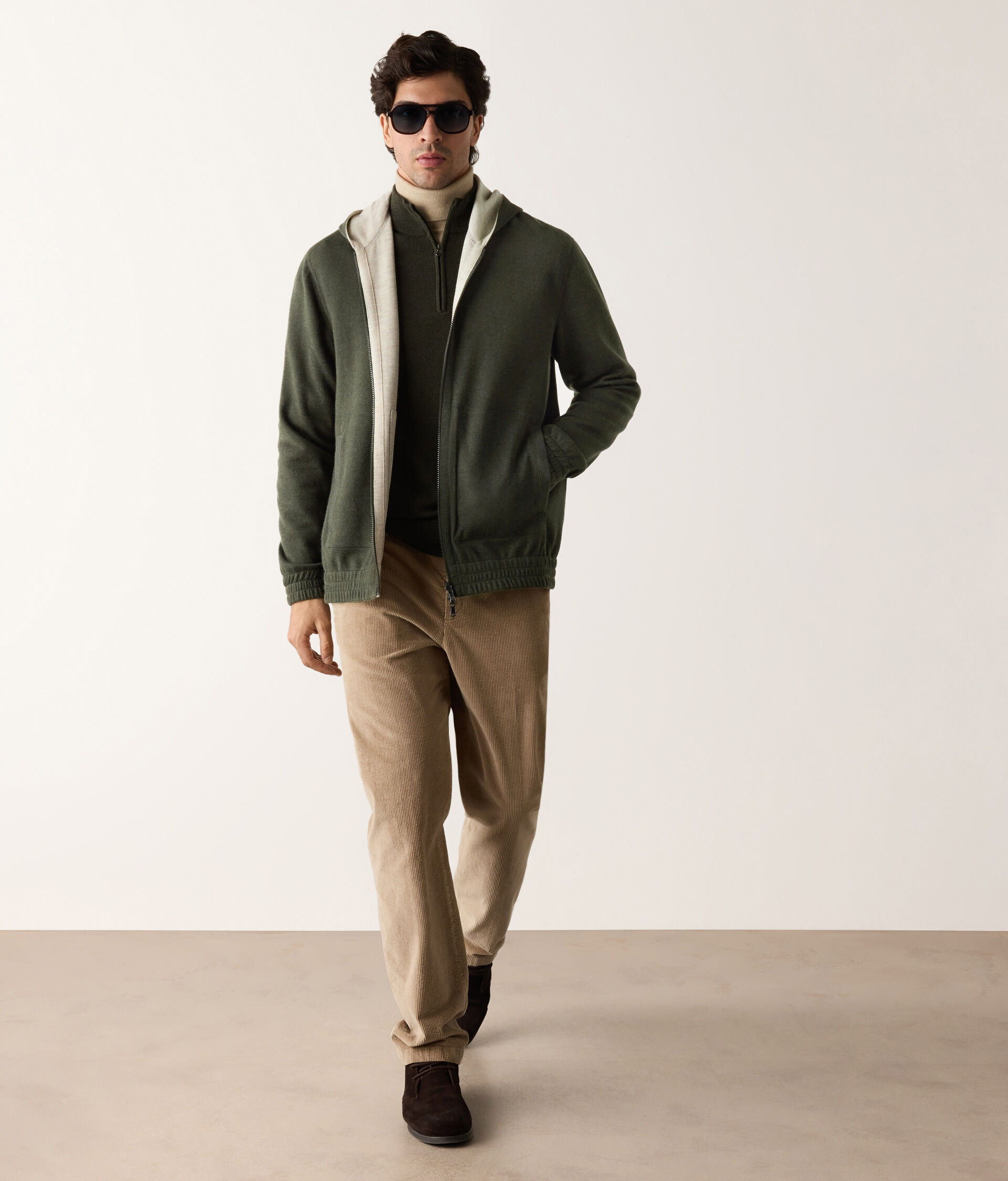Reversible sweatshirt in Ultrafine Cashmere