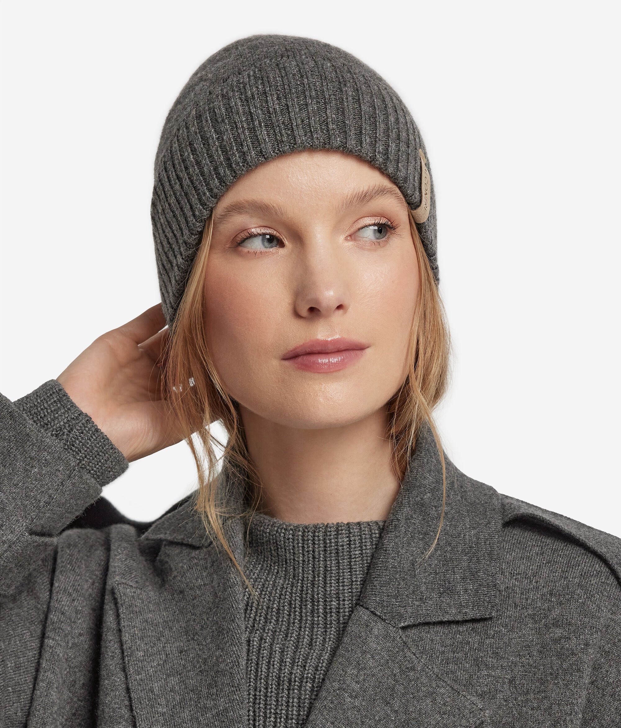 Čepice s dvojitým žebrováním z kašmíru ultrasoft