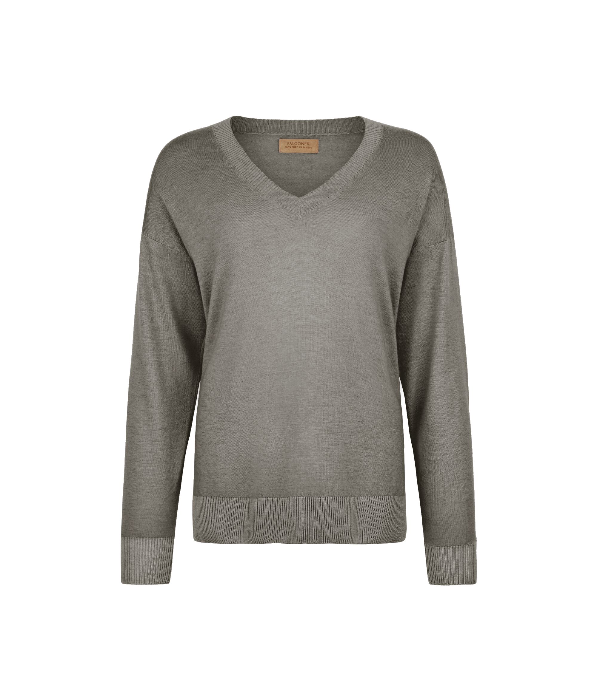 Maglia con scollo a V e spacchi in Cashmere Ultrafine