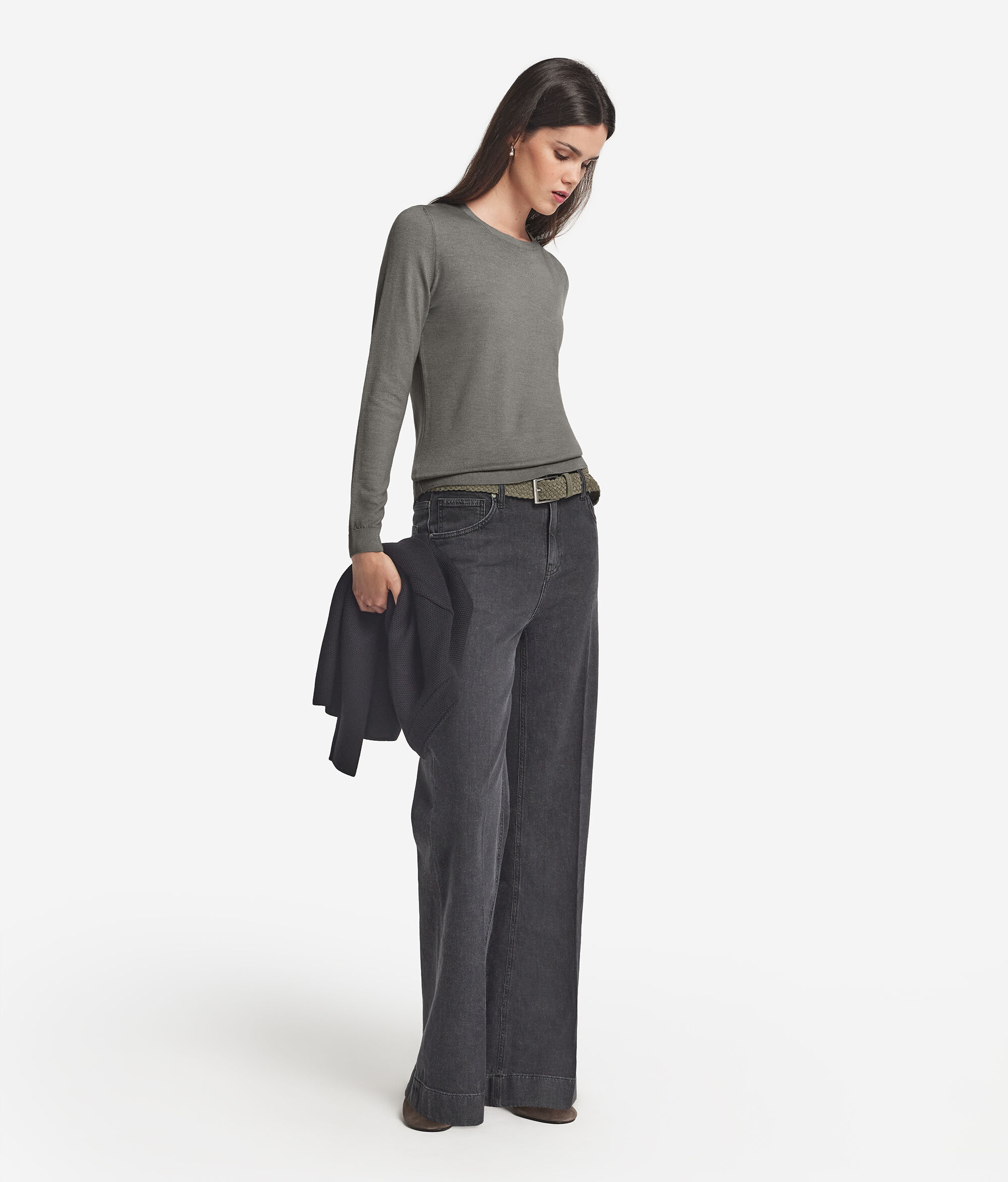 Pull femme à col rond en cachemire ultra-fin