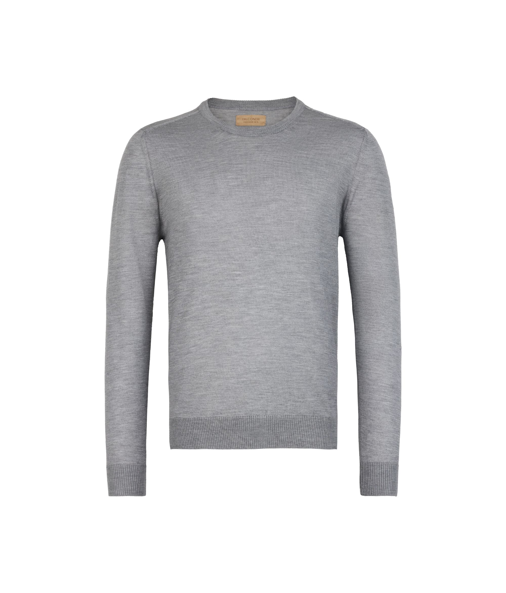 Pull à col rond en cachemire et en soie