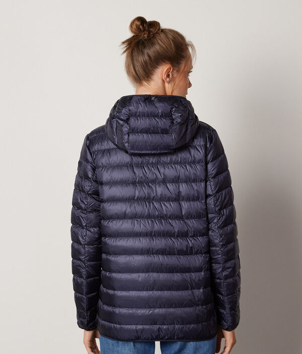 Hooded Short Quilted Coat with Waist Tunnel