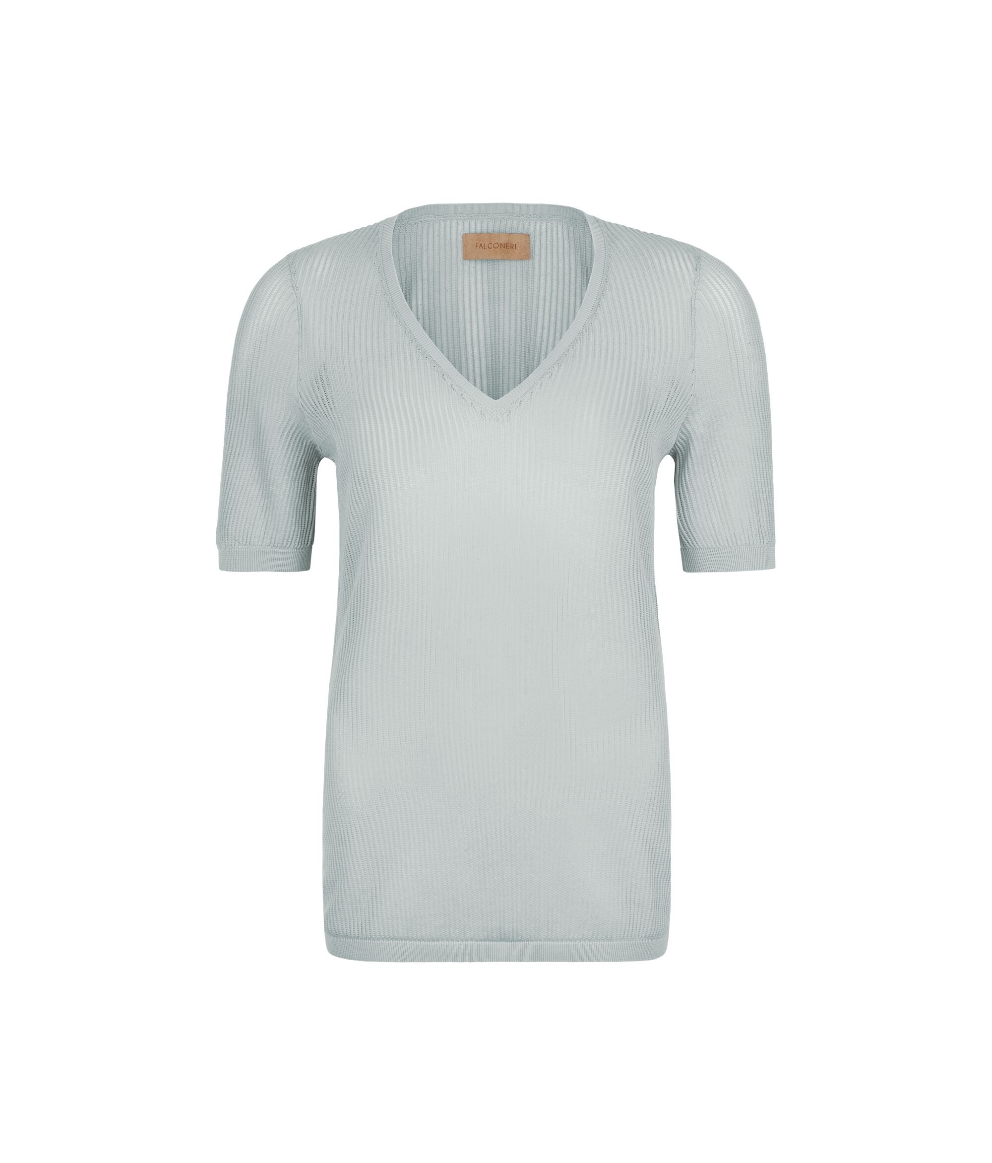 Pullover mit V-Ausschnitt mit Lochmuster