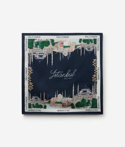 Платок «Города» из шелка