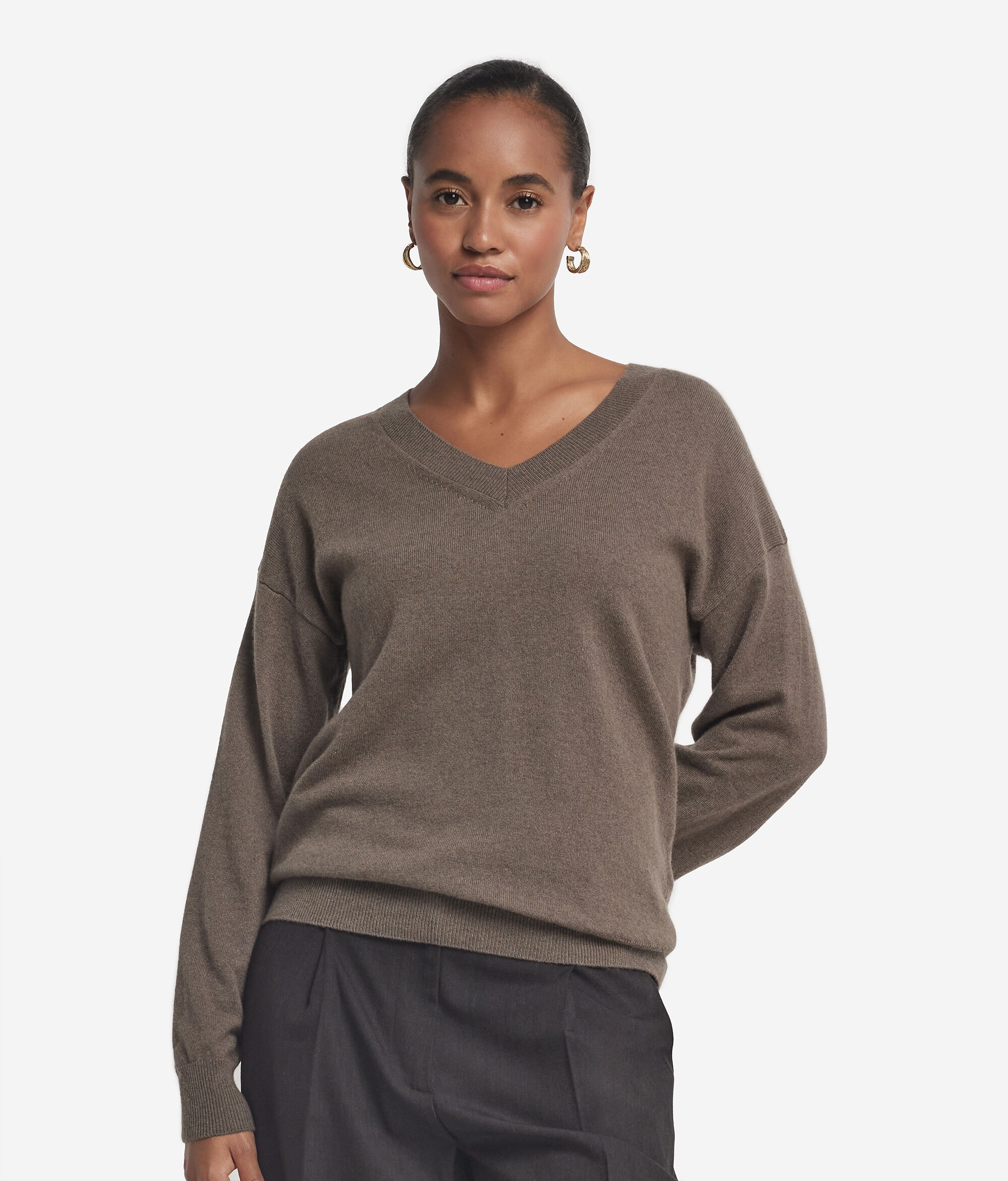Jersei amb escot en punta de Cashmere Ultrasoft