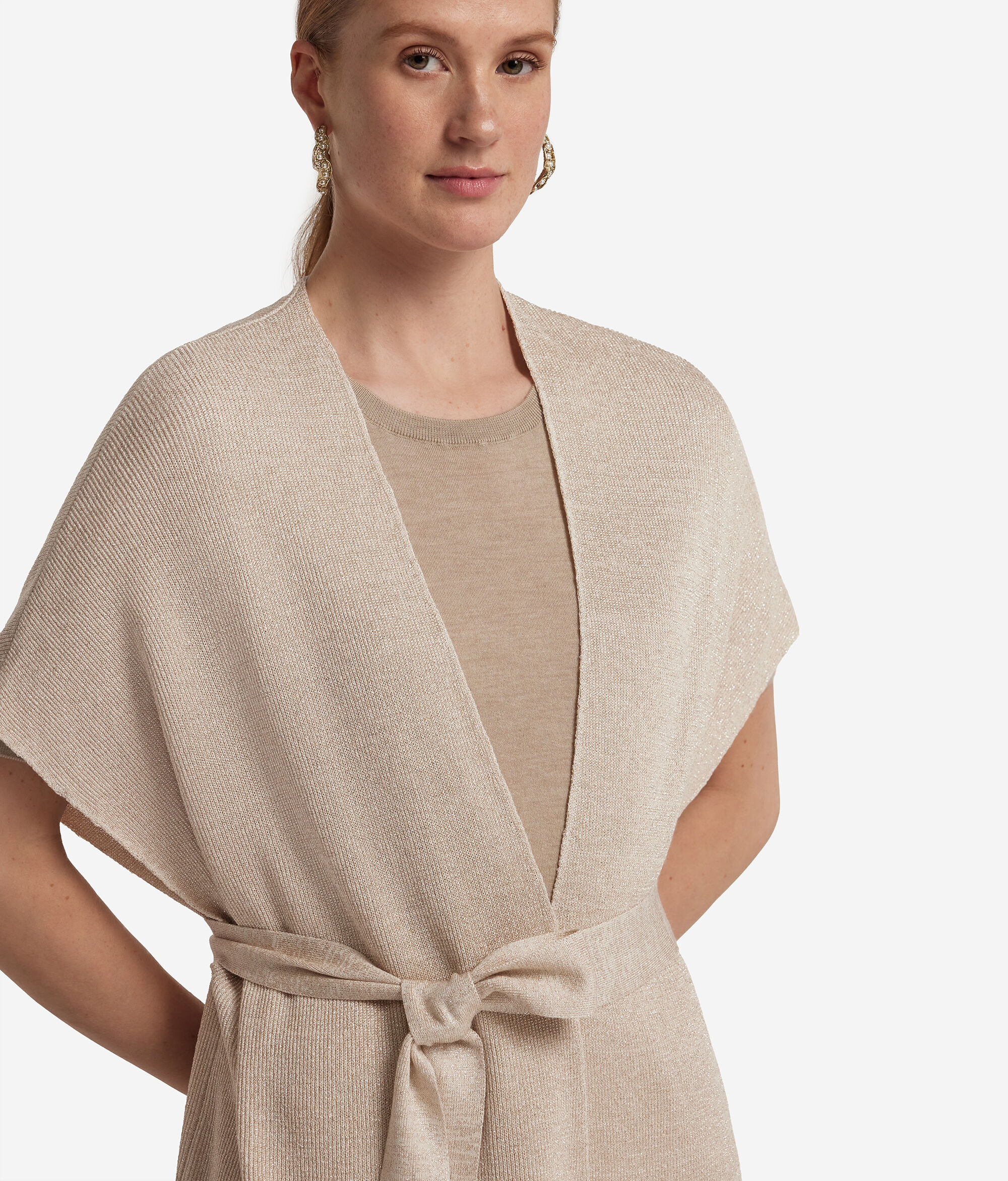 Ribbed Lamé Kimono