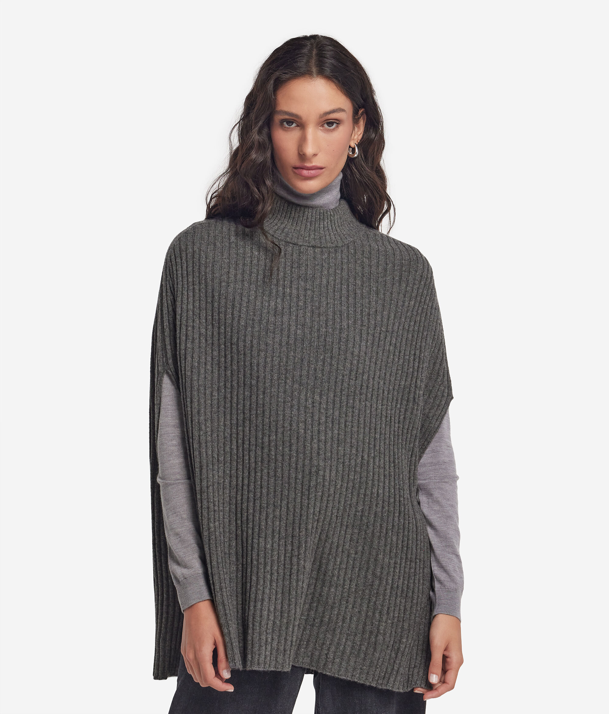 Ribbed Ultrasoft Cashmere cape