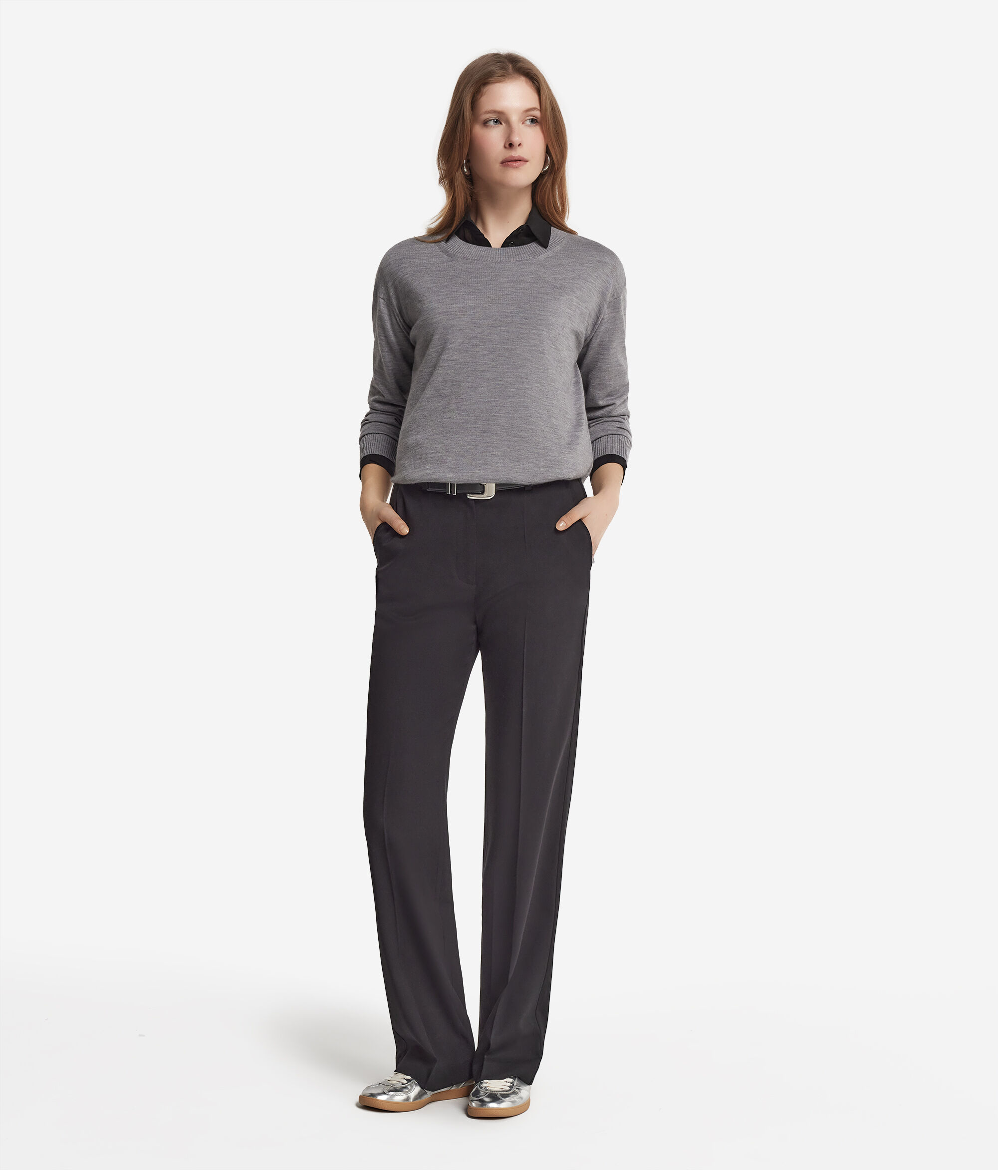 Girocollo con spacchi in Cashmere Ultrafine