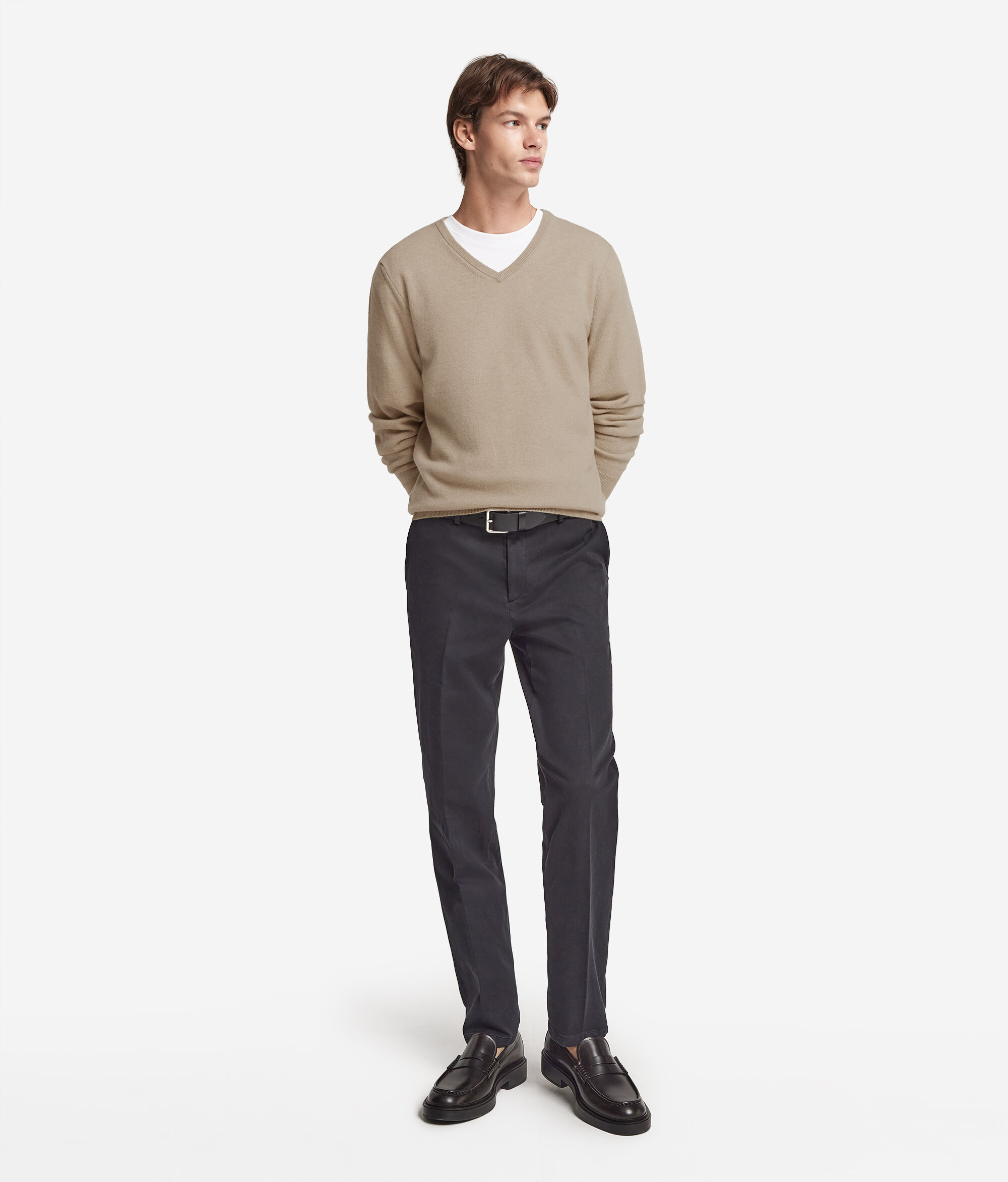 Sweter z Dekoltem w Serek z Kaszmiru Ultrasoft