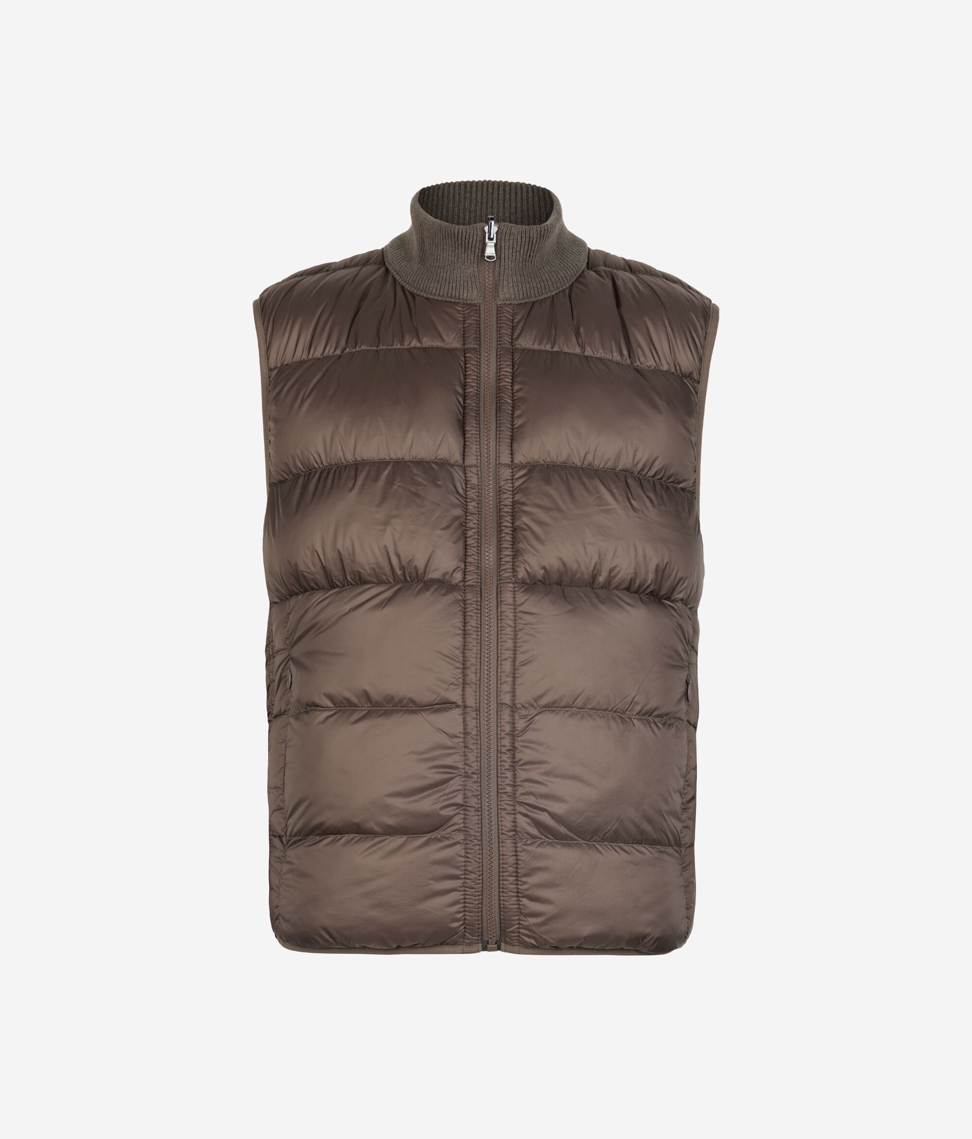 Daunenweste zum Wenden aus Kaschmir Ultrasoft mit Zopfmuster