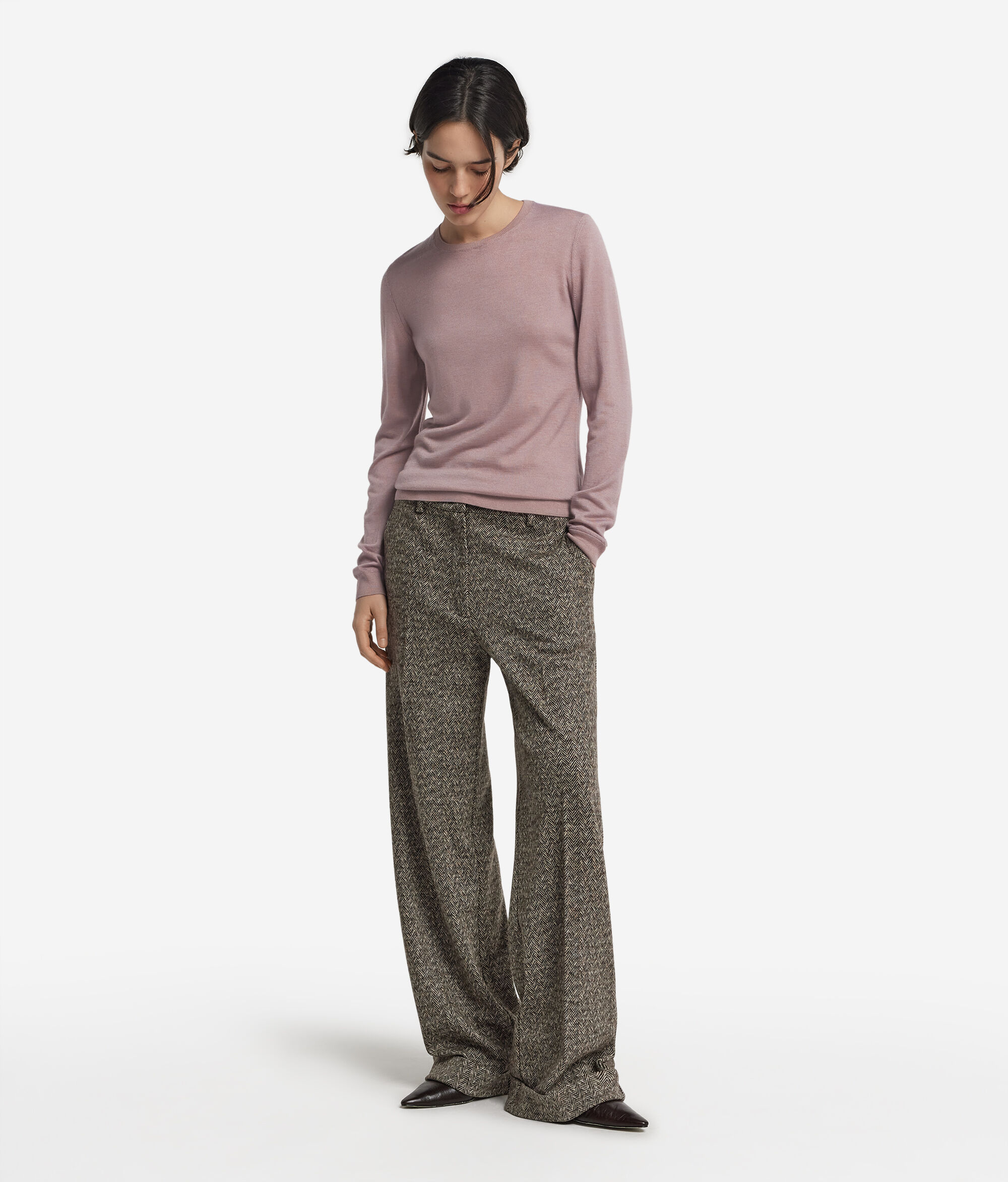 Ultrafine Cashmere Bisiklet Yaka Kazak