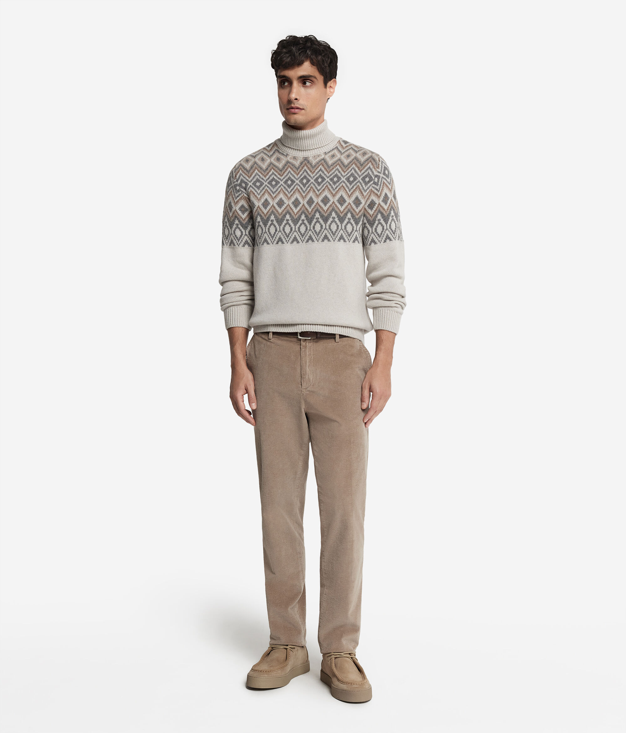 Jacquard Cashmere Turtleneck