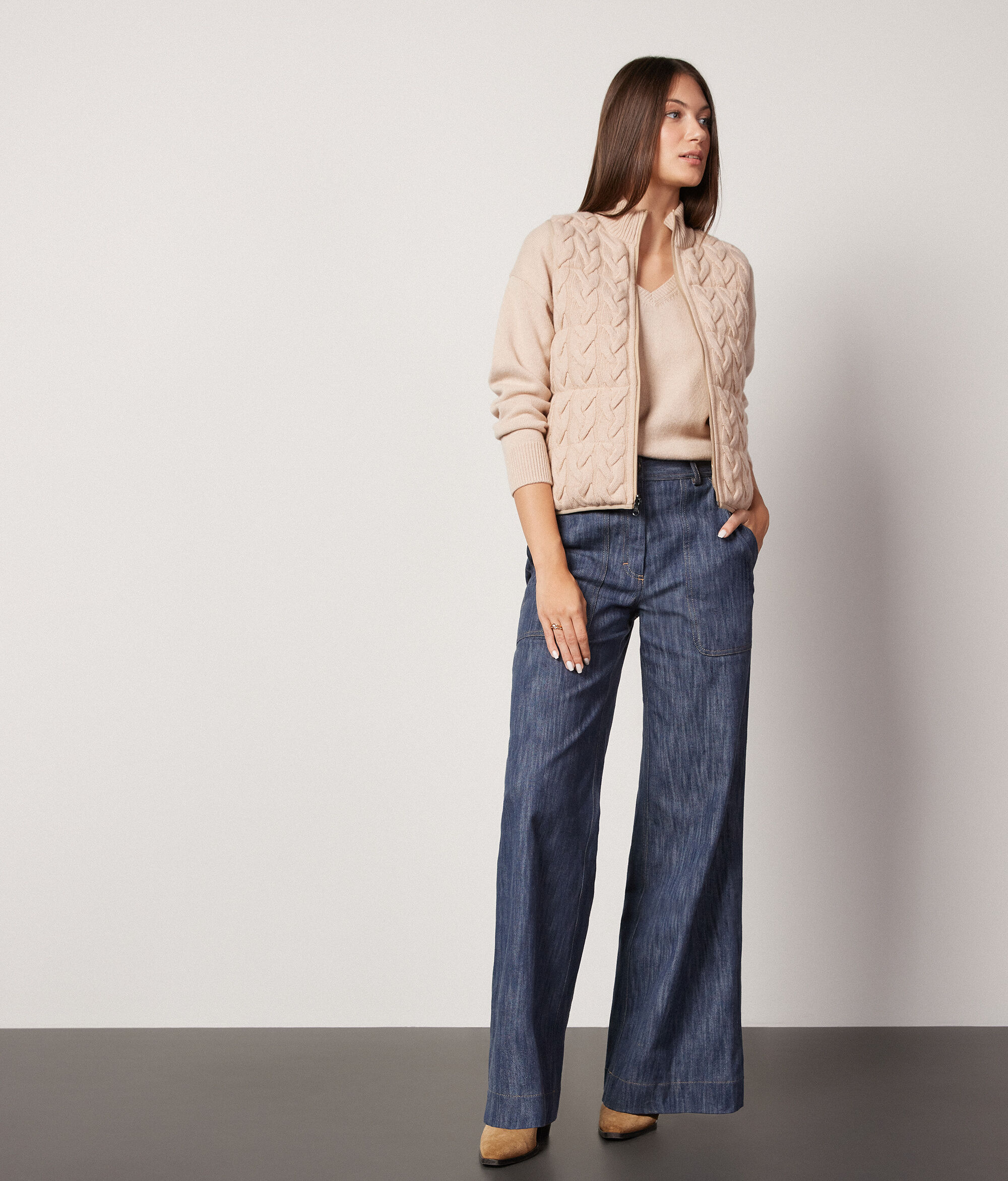 Reversible Cable-Knit Quilted Vest