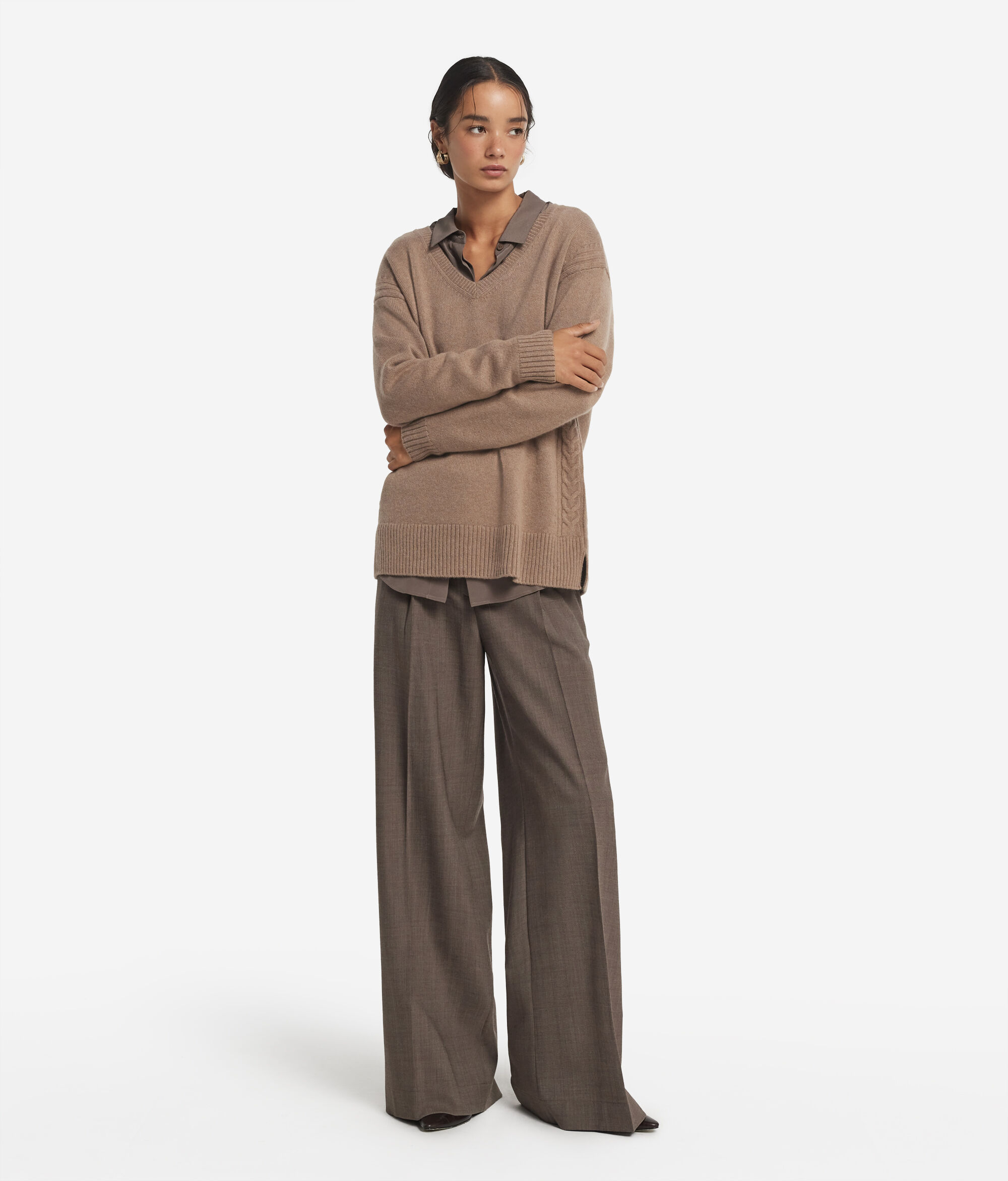 Джемпер с косами из ультрамягкого кашемира