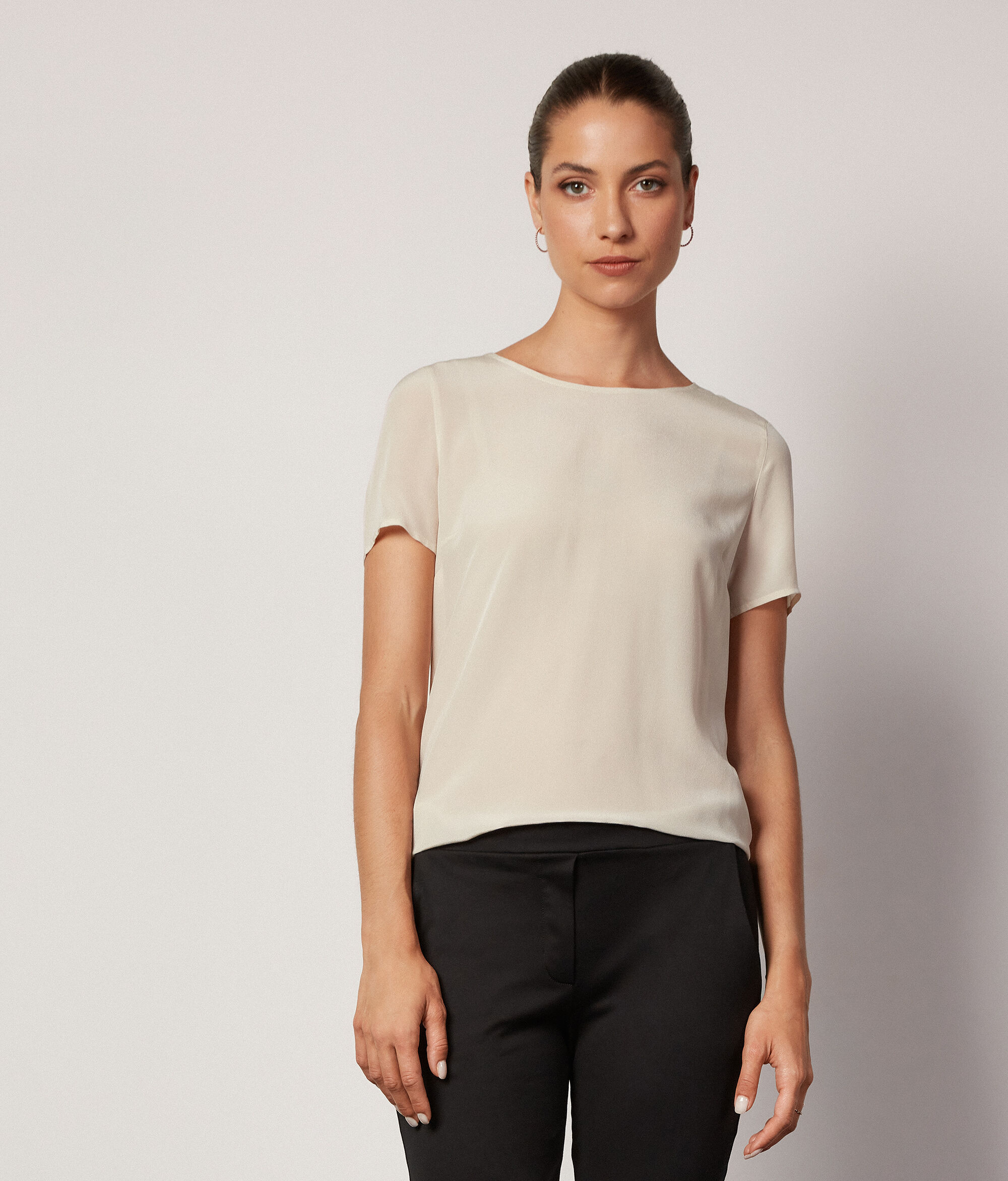 T-shirt Girocollo in Seta