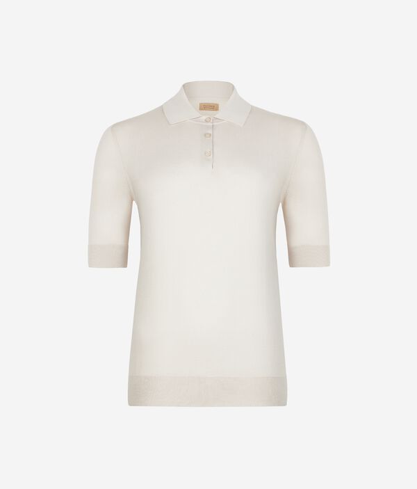 Джемпер-поло из шелка и хлопка