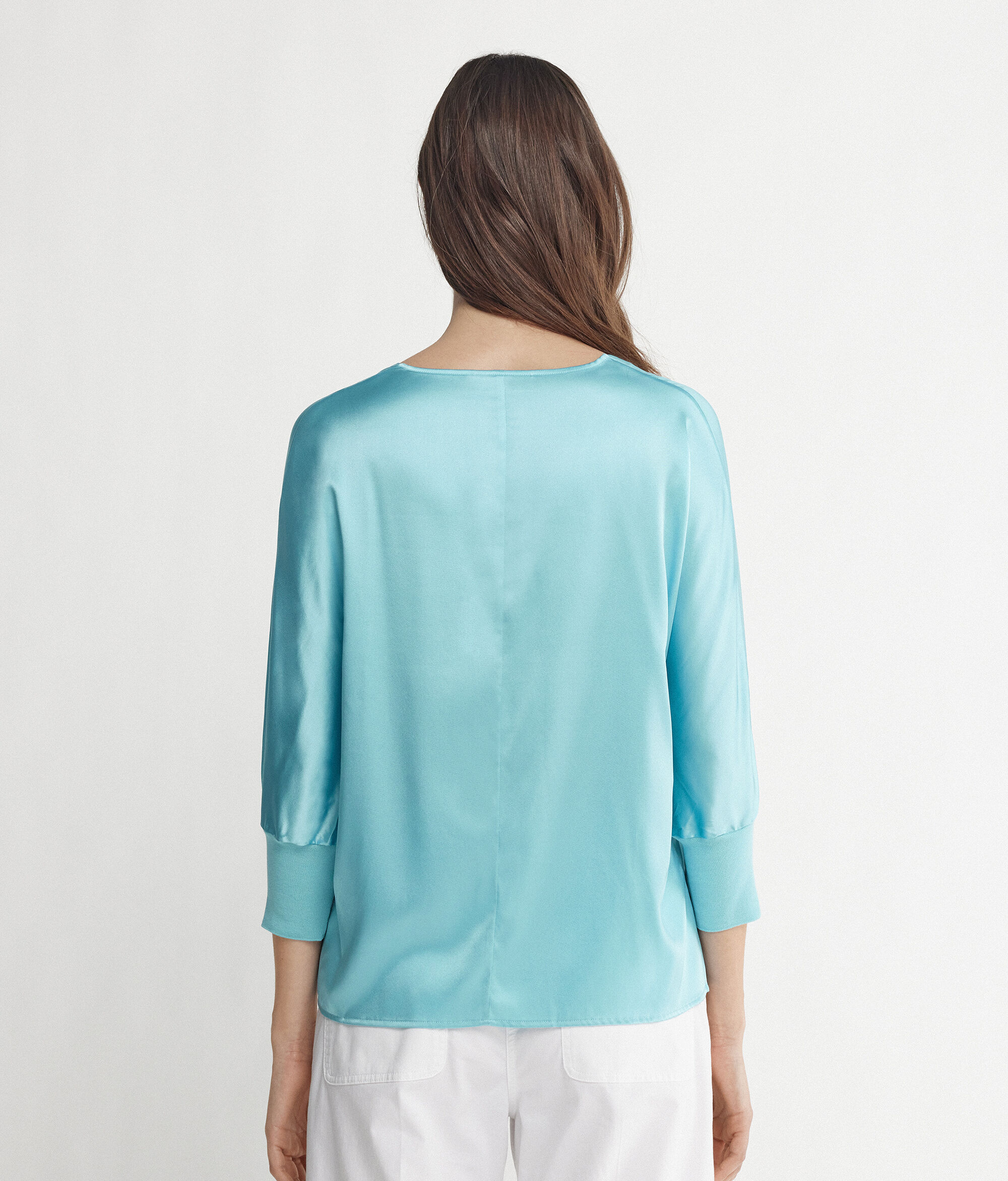 Blouse femme en soie à col en V