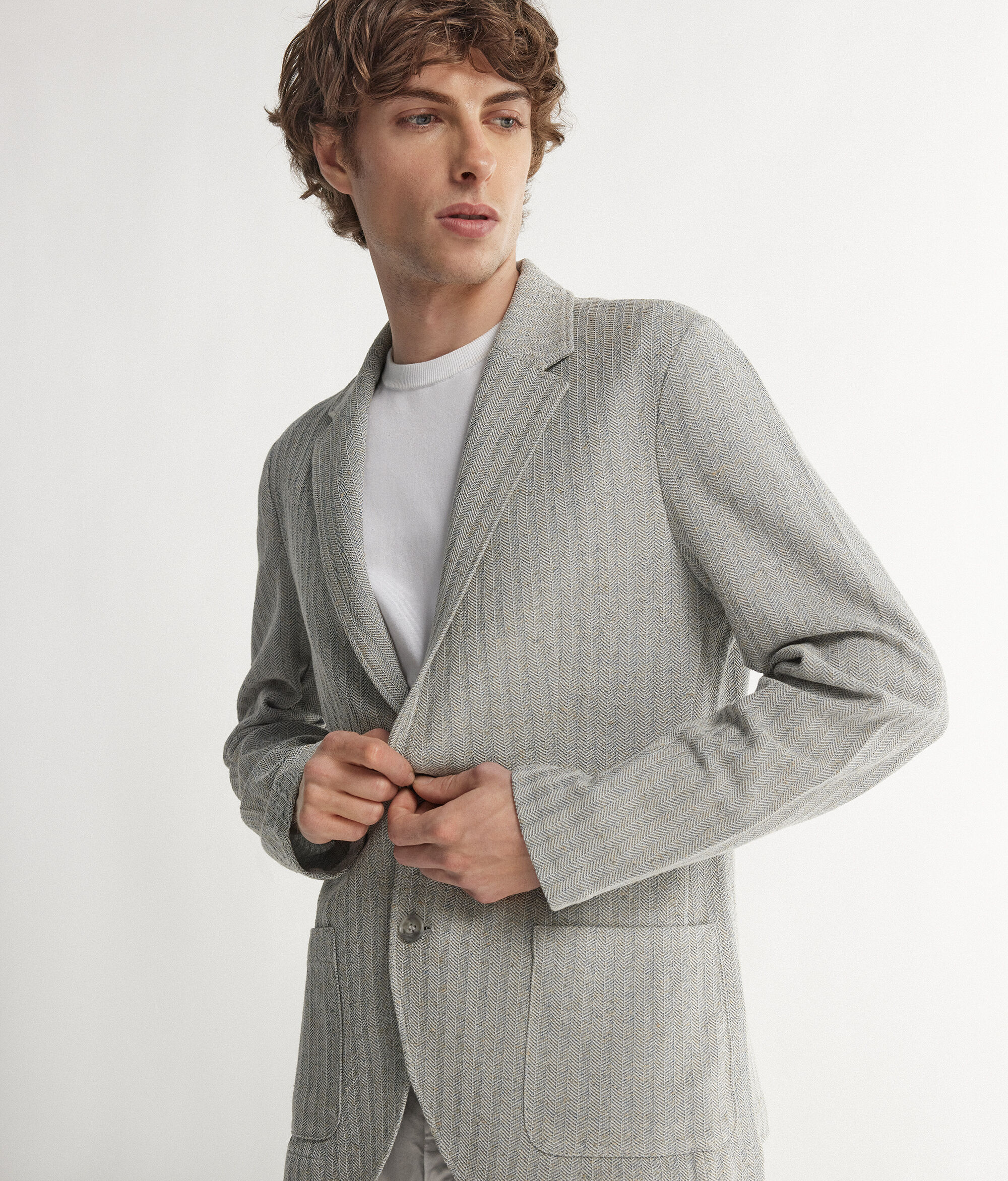 Пиджак изо льна и хлопка