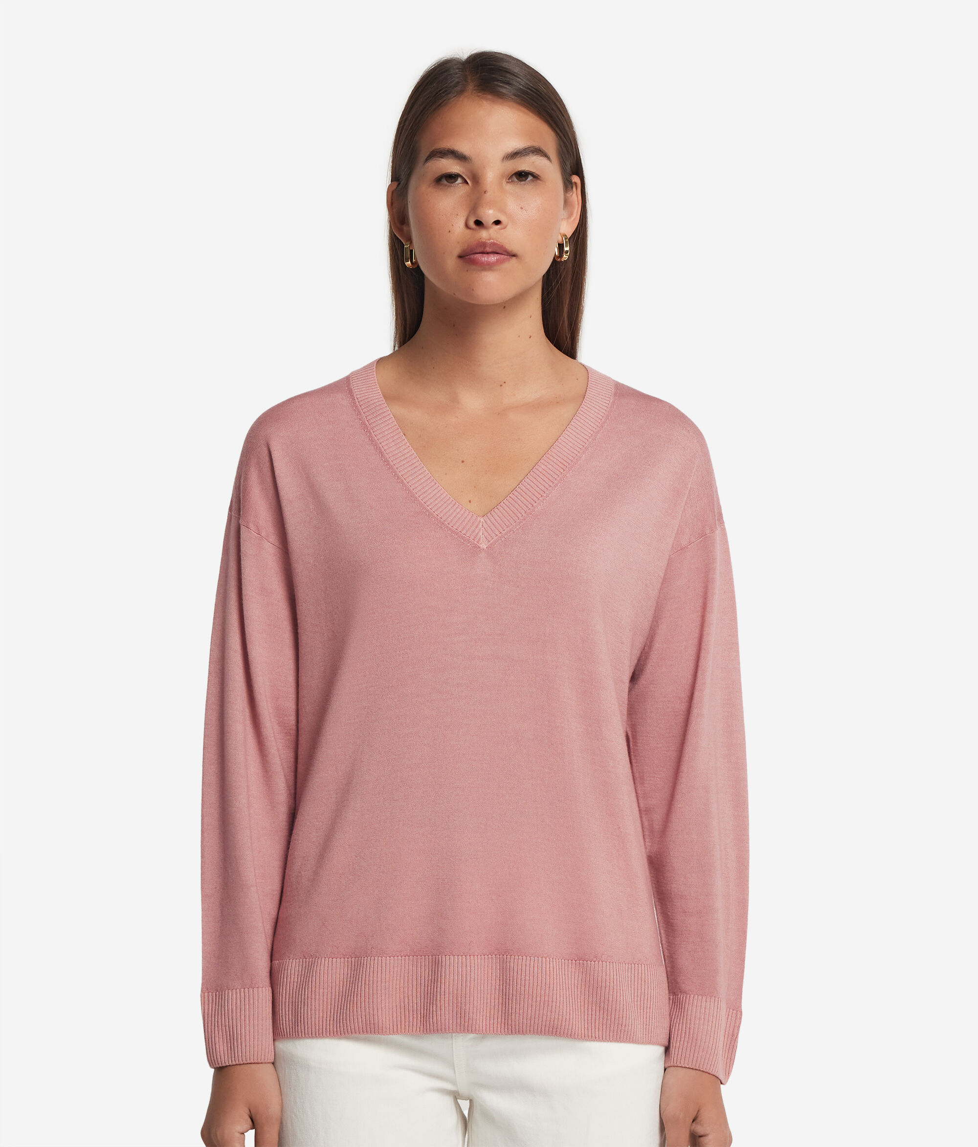 Cashmere V-Neck Sweater with Slits