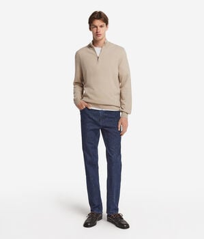 ウルトラソフトカシミヤ ハーフジップ ハイネックセーター