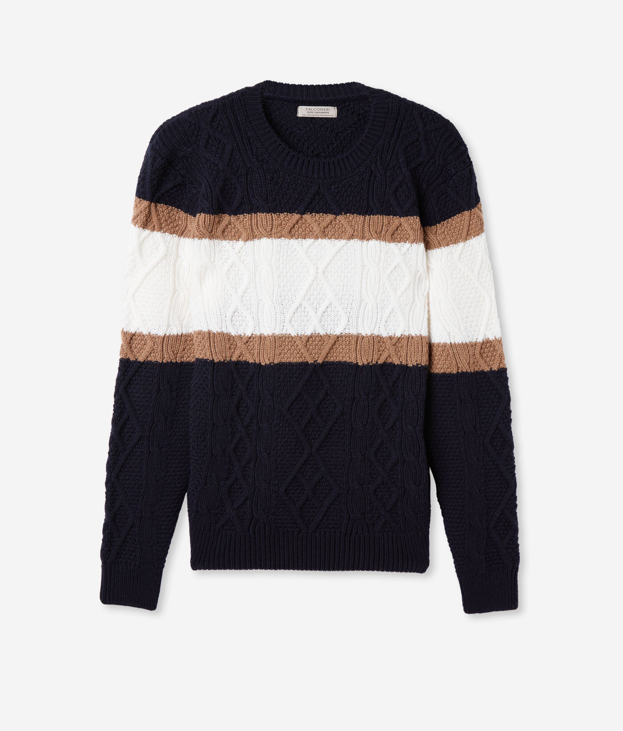 Pullover Girocollo Fisherman in Cashmere Ultrasoft