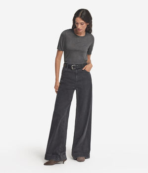 Ultrafine Cashmere Crewneck Sweater with Short Sleeves