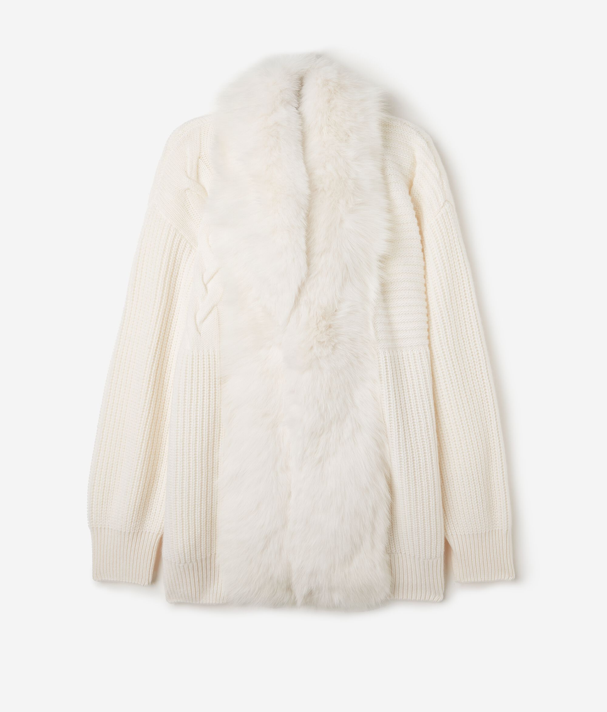 Ultrasoft Cashmere Cable-Knit Coat