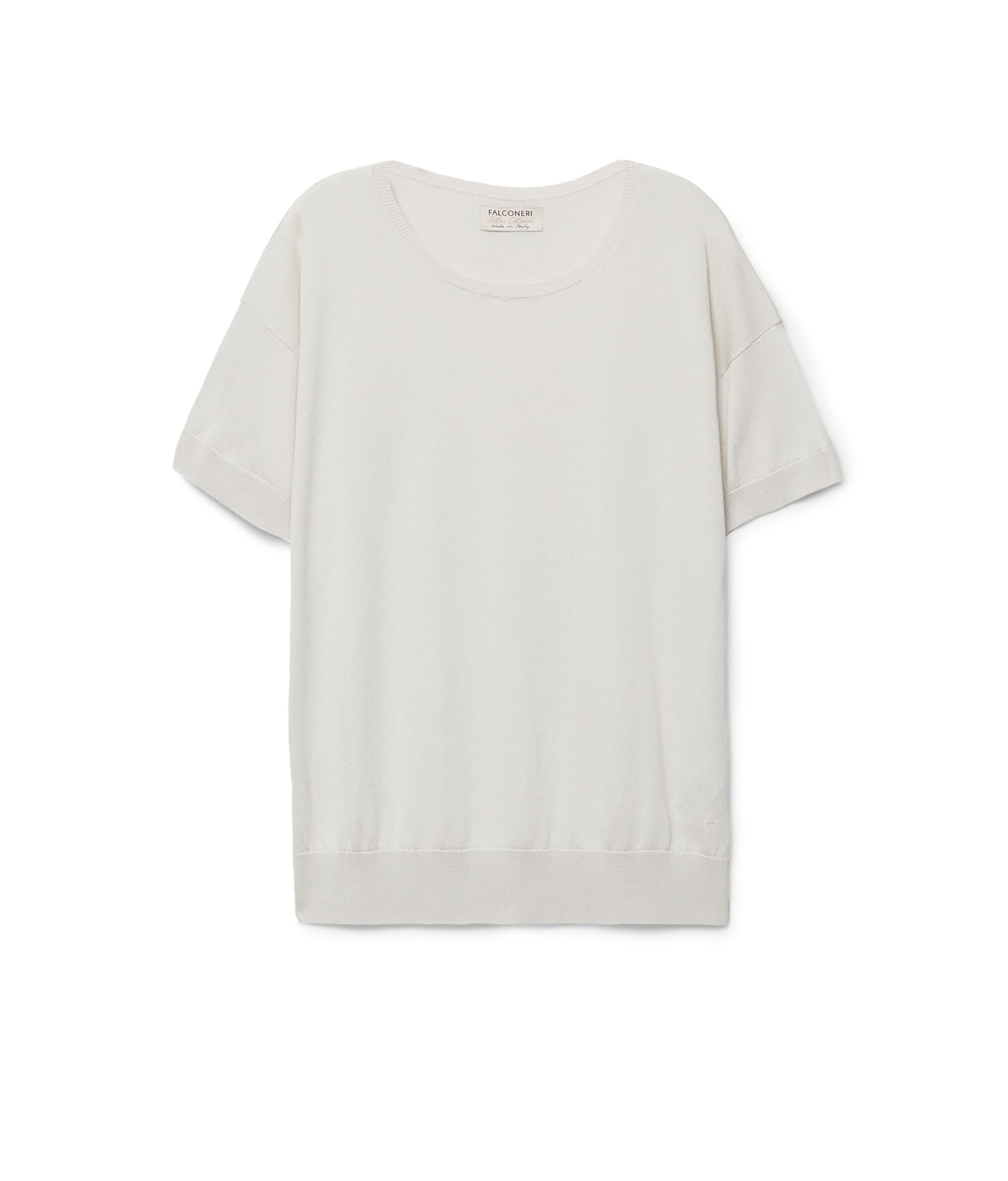 Maglia Girocollo in Seta e Cotone Colore Sale
