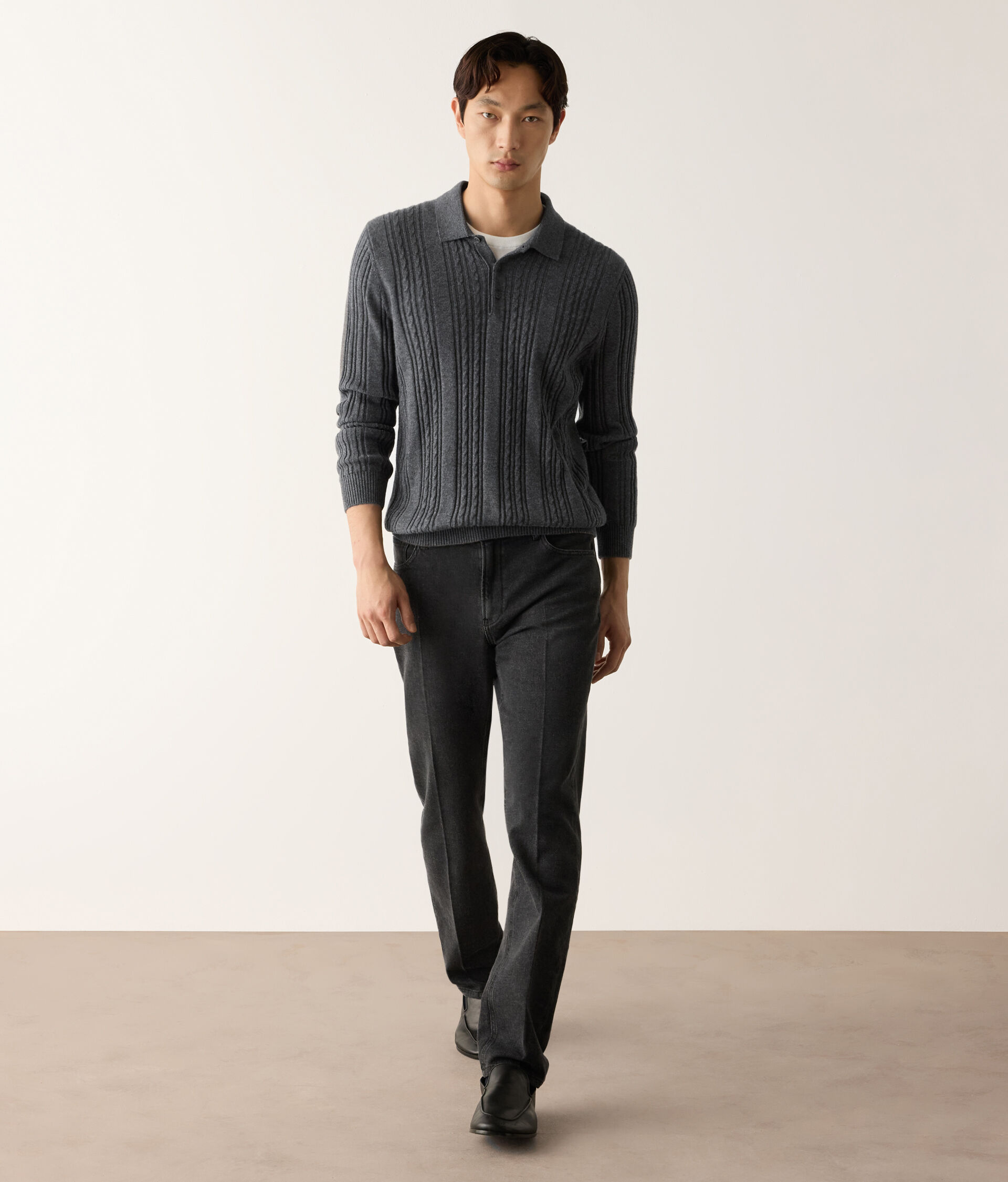 Polo vuits canalé Cashmere Ultrasoft