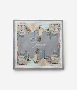 Платок «Города» из шелка