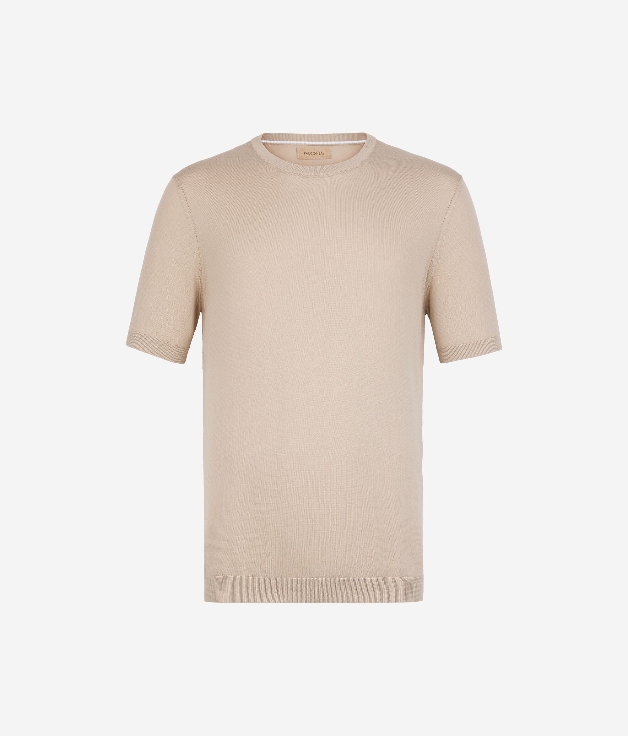 Rundhals-T-Shirt mit kurzen Ärmeln aus frischer Baumwolle
