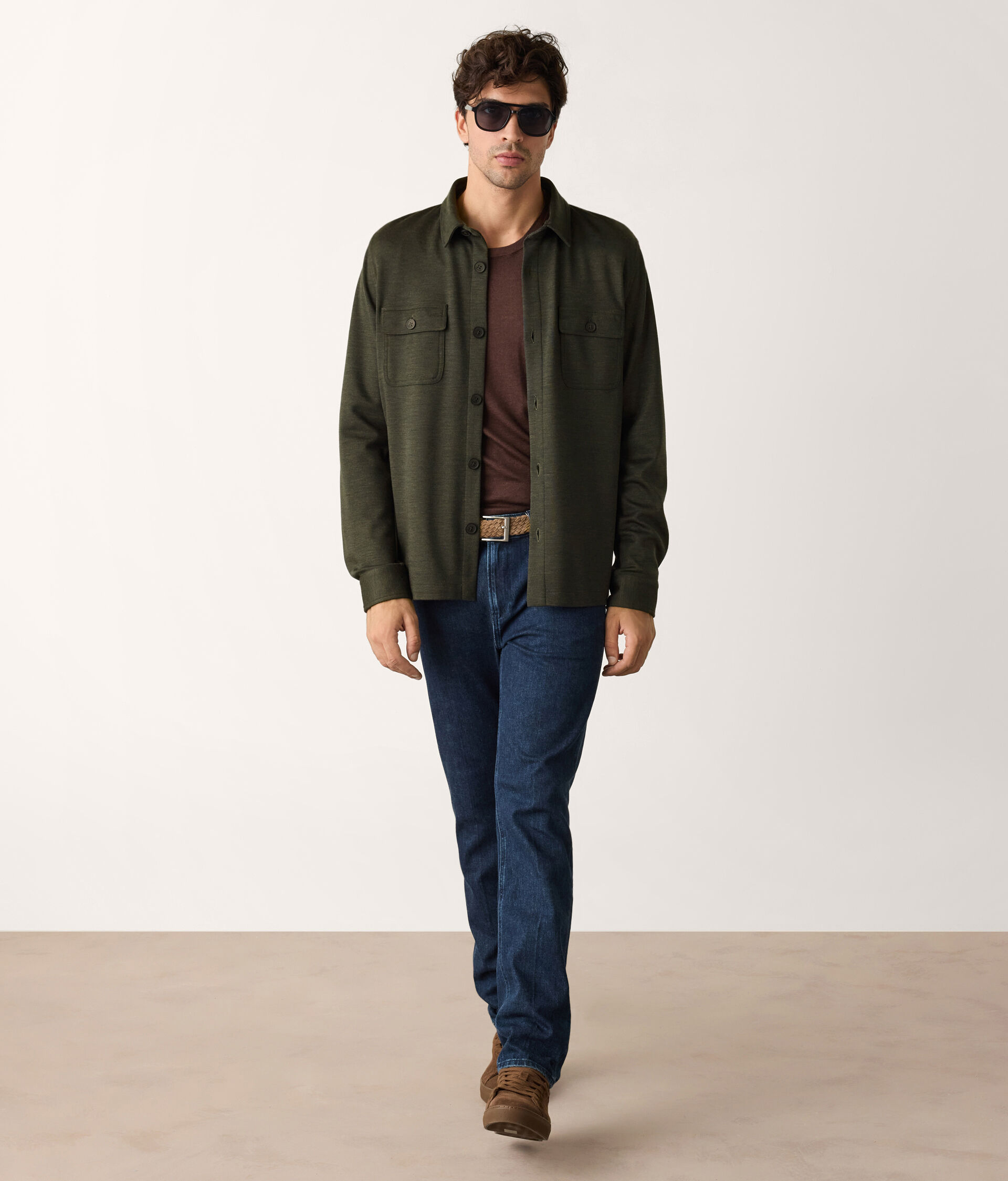 Overshirt aus Wolljersey
