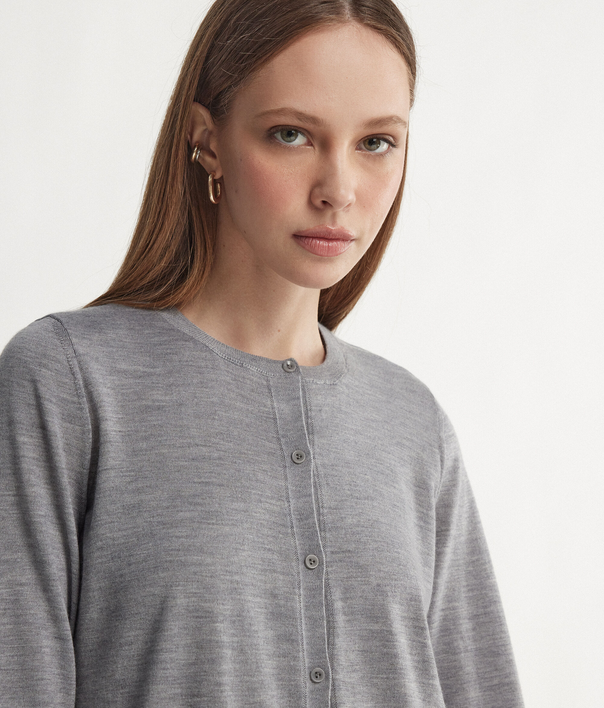 Round-Neck Ultrafine Cashmere Cardigan
