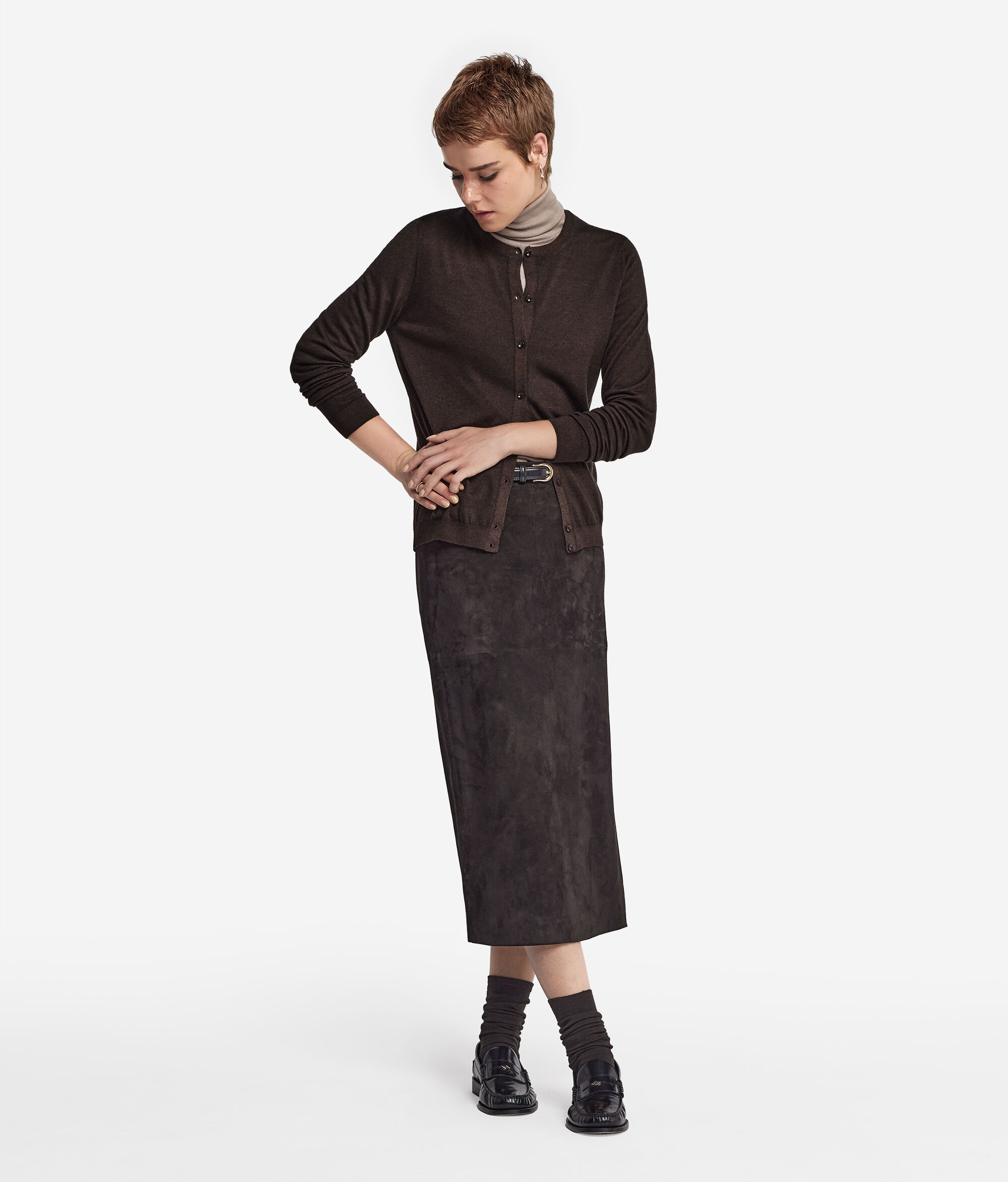 Gilet femme à col rond en cachemire ultra-fin